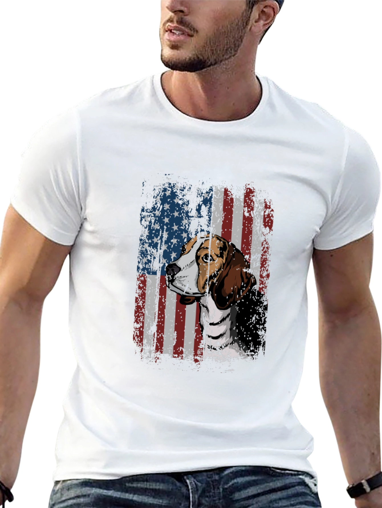 Dog Breed American Flag Graphic Tee