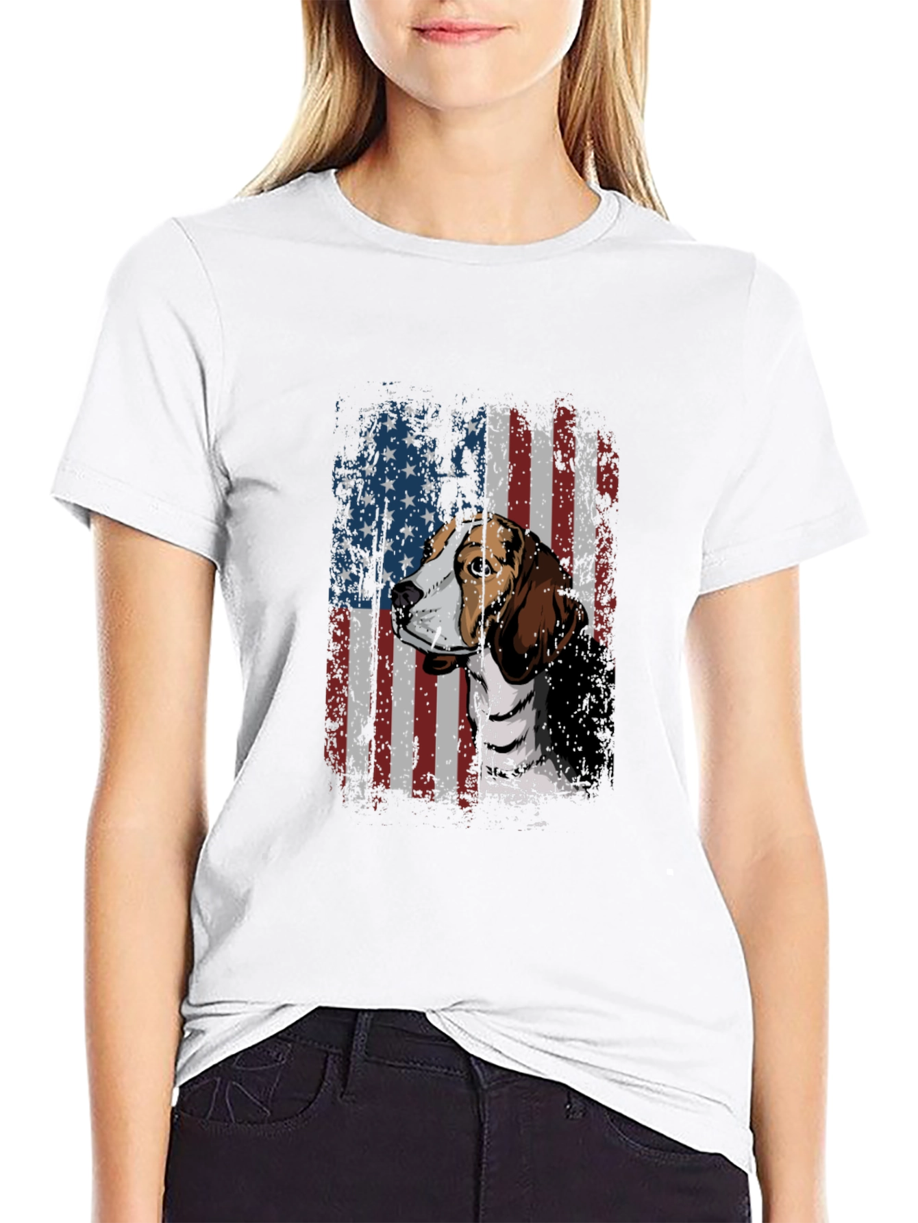 Dog Breed American Flag Graphic Tee