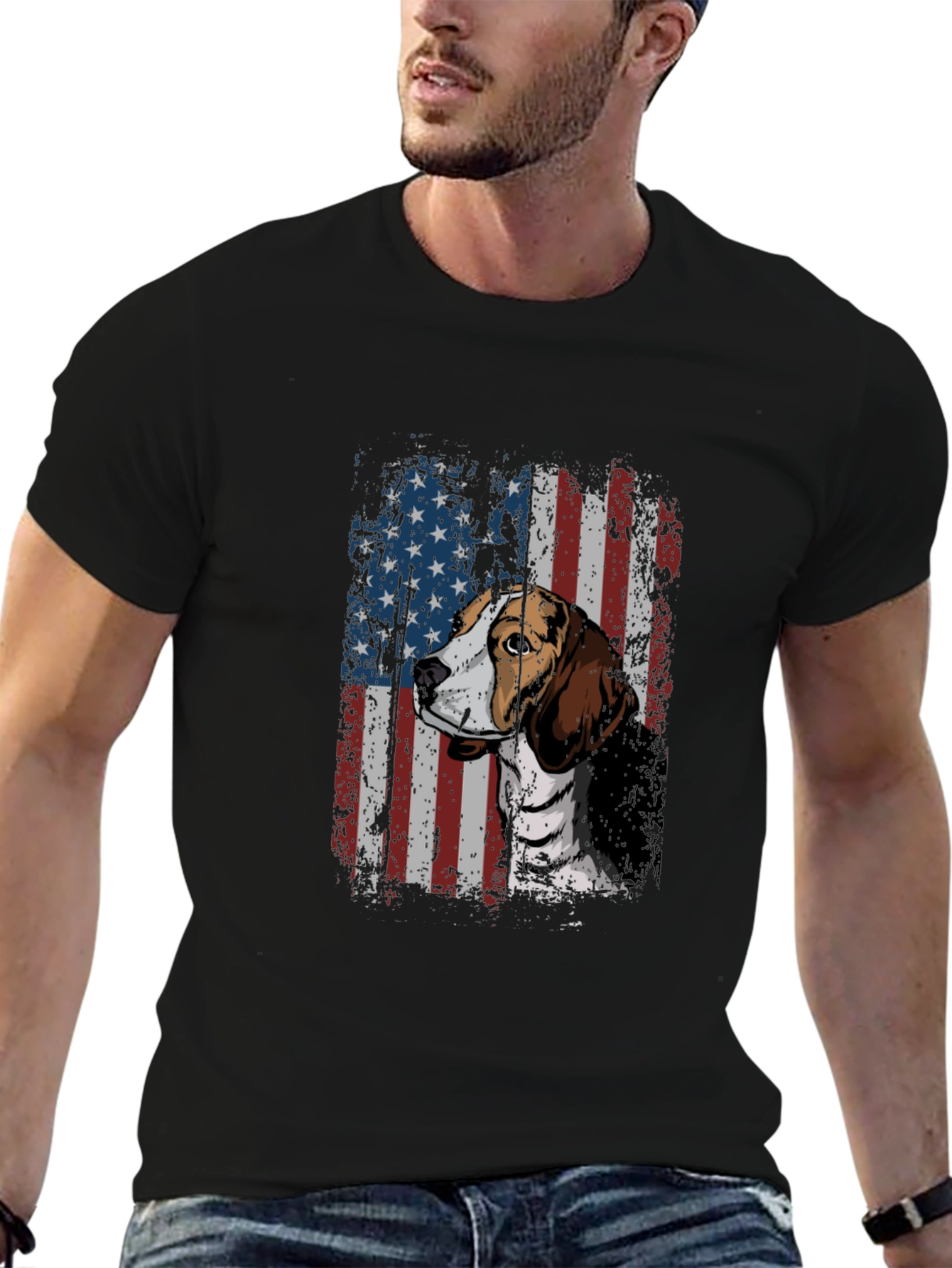 Dog Breed American Flag Graphic Tee