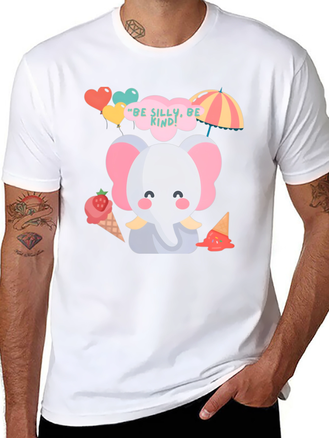 Cute Elephant Tee: Be Silly Be Kind T-Shirt
