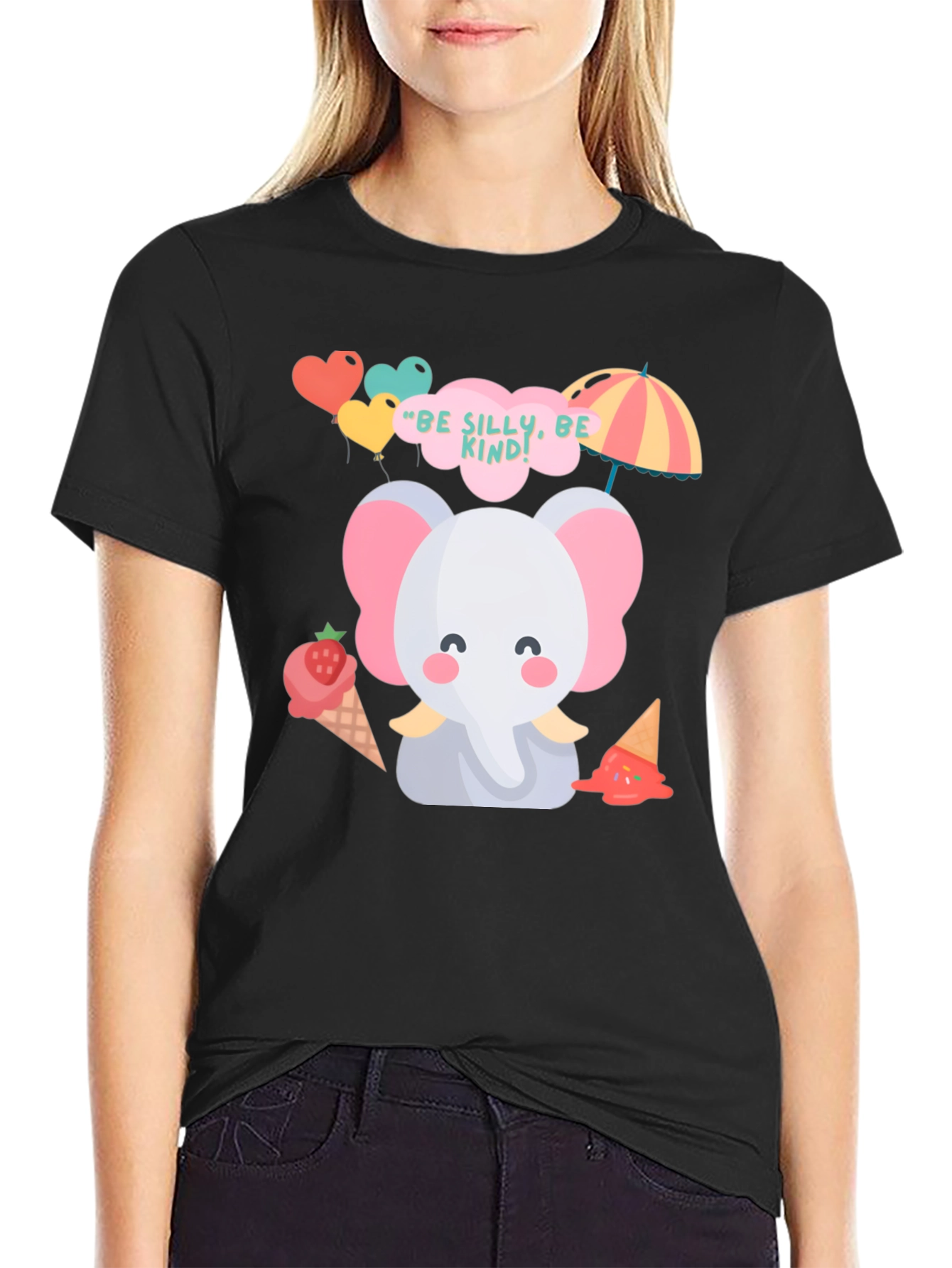 Cute Elephant Tee: Be Silly Be Kind T-Shirt