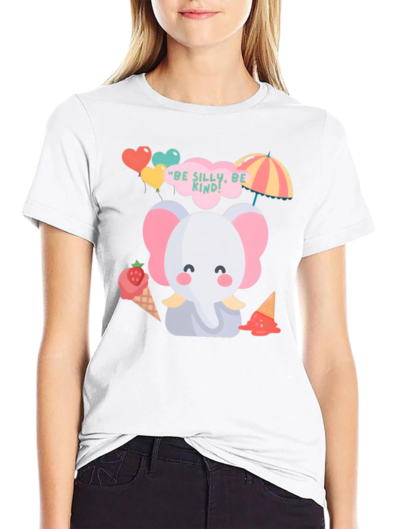 Cute Elephant Tee: Be Silly Be Kind T-Shirt