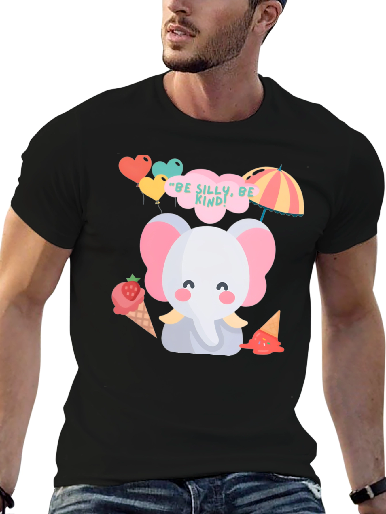 Cute Elephant Tee: Be Silly Be Kind T-Shirt