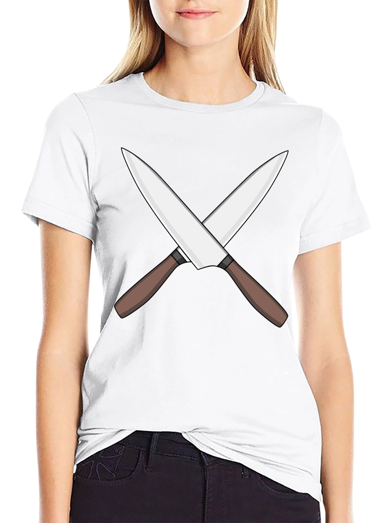 Chefs Knife Cross Black T-Shirt