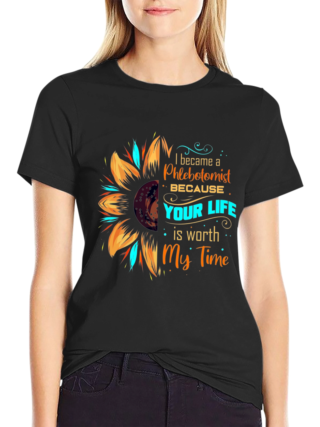 Phlebotomist Sunflower Graphic Tee