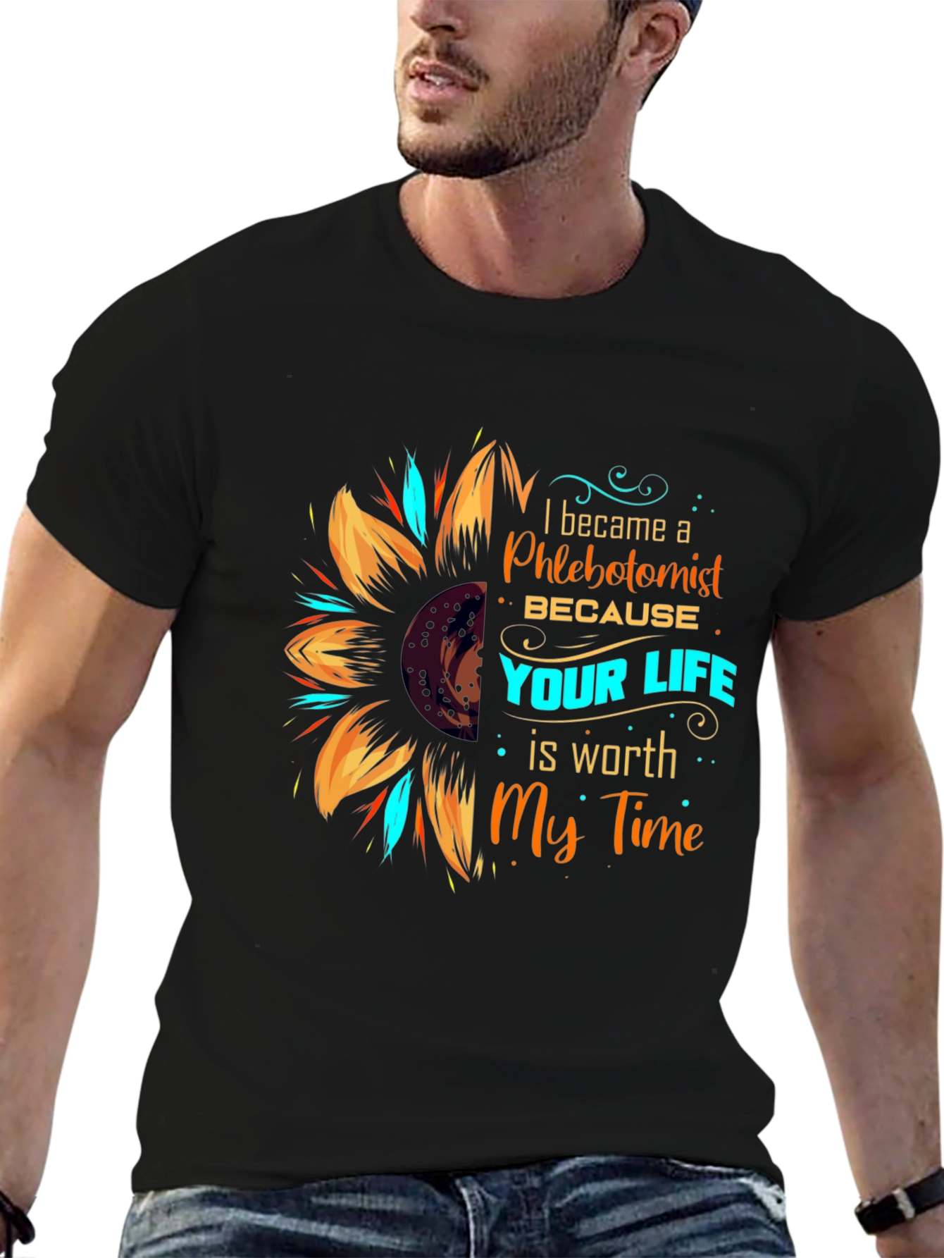 Phlebotomist Sunflower Graphic Tee