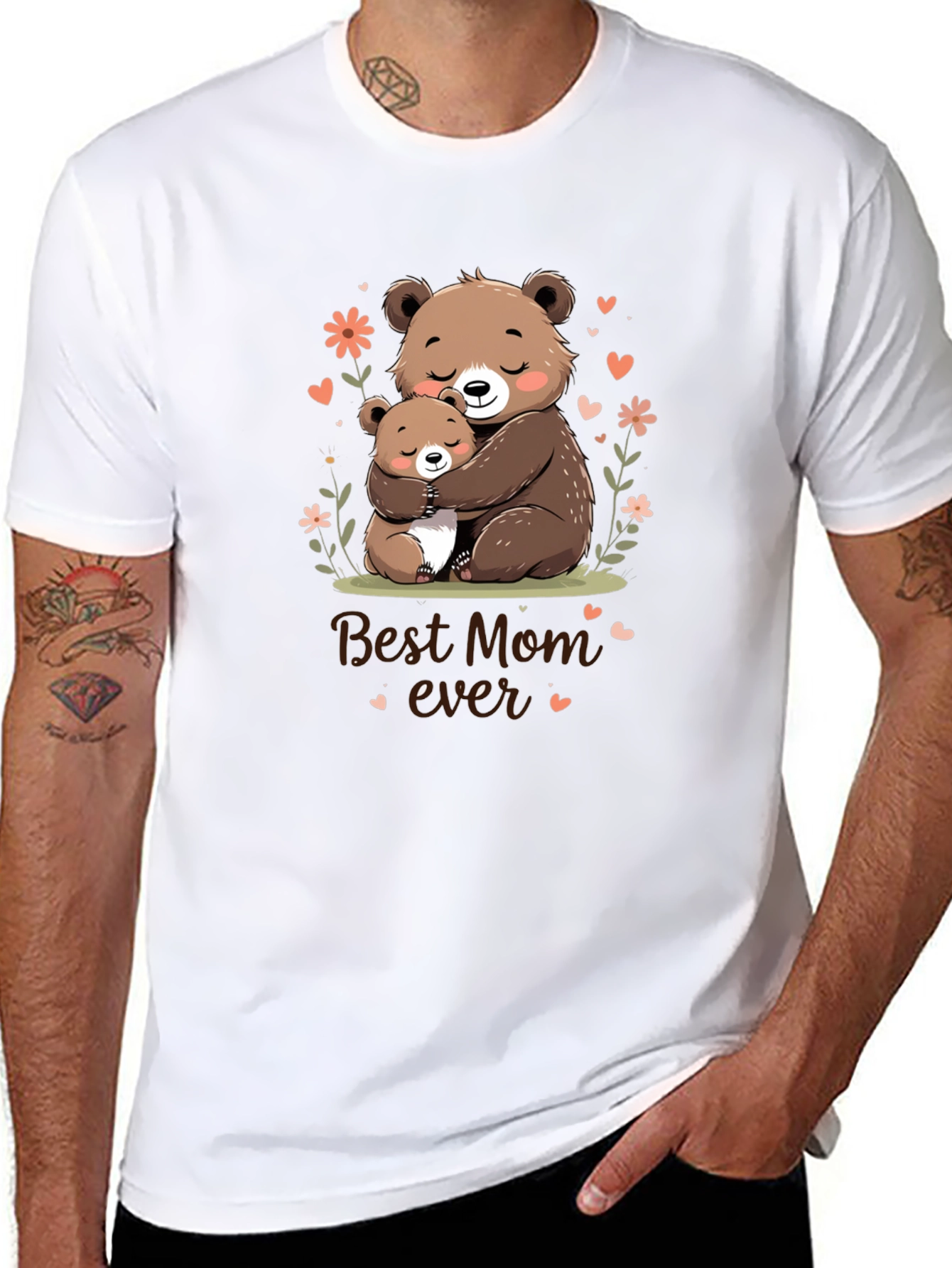 Best Mom Ever Cute Bear Hug T-Shirt