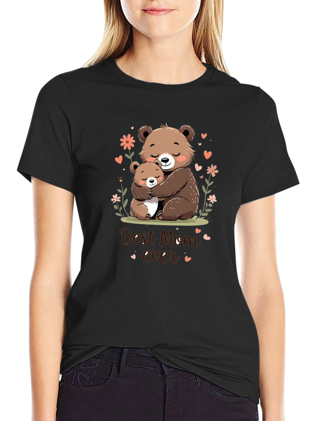 Best Mom Ever Cute Bear Hug T-Shirt