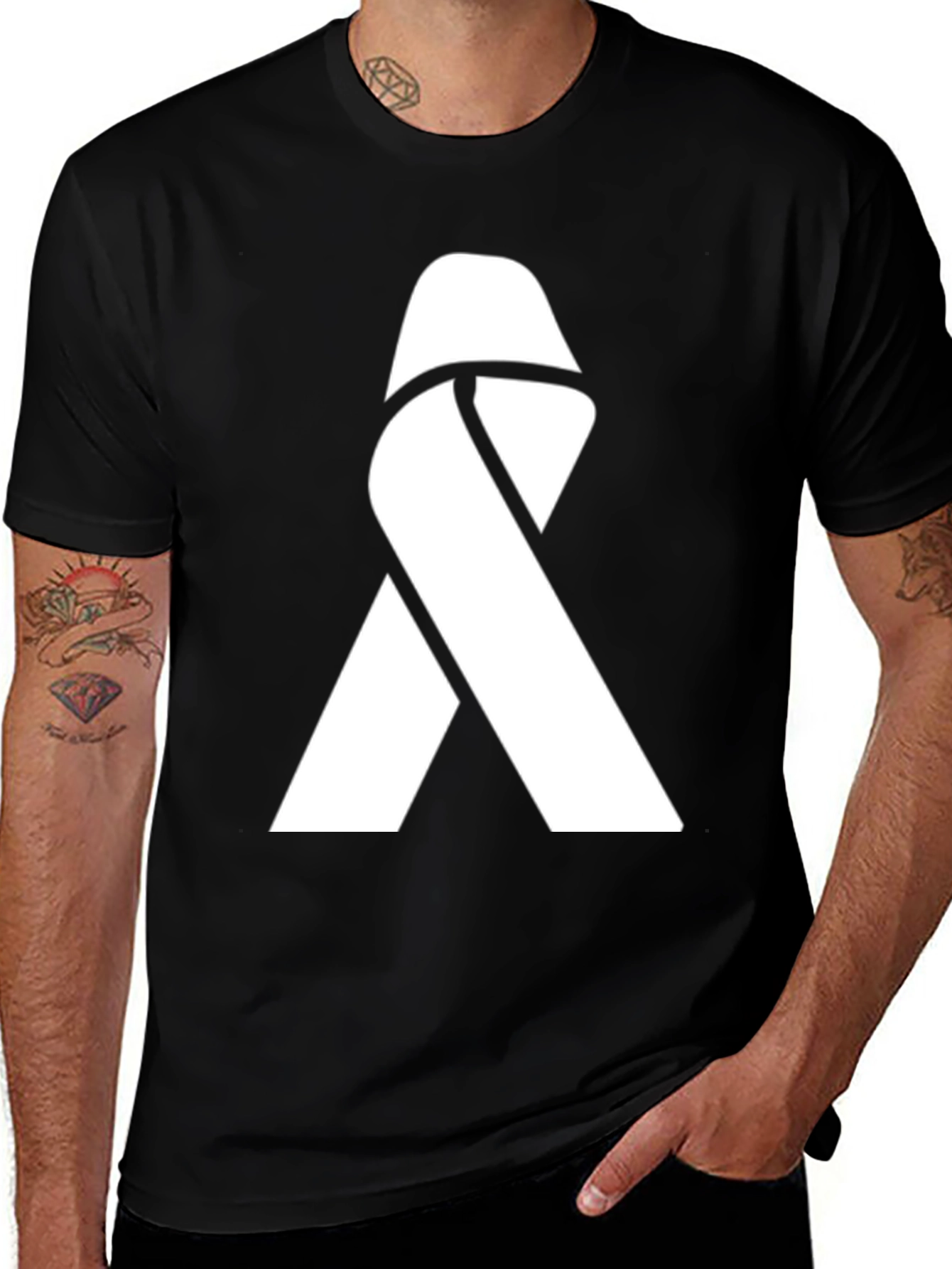 Awareness Ribbon Graphic Tee - Black
