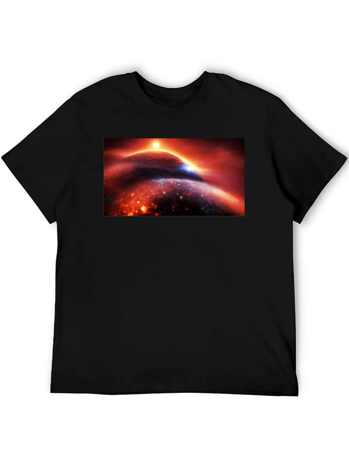 Cosmic Planet Graphic Tee - Black Unisex T-Shirt
