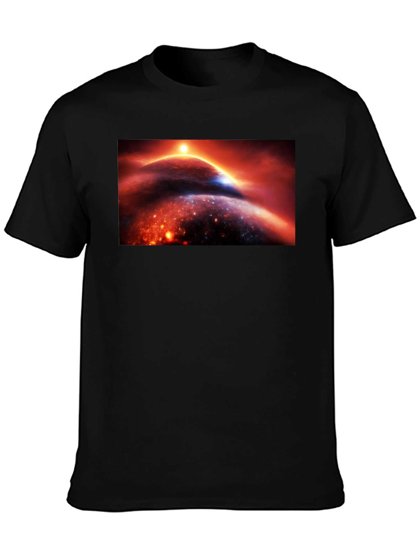 Cosmic Planet Graphic Tee - Black Unisex T-Shirt