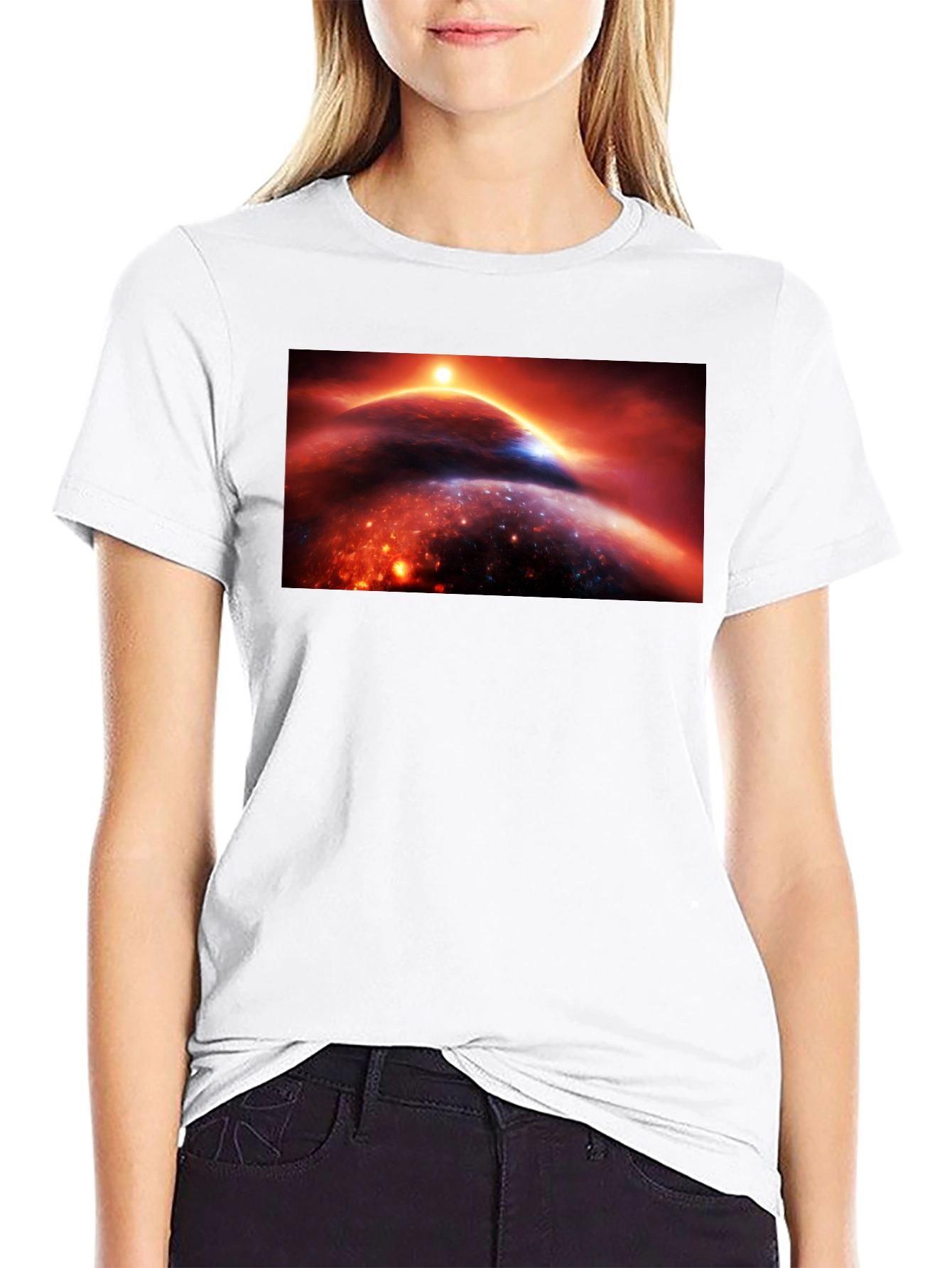 Cosmic Planet Graphic Tee - Black Unisex T-Shirt