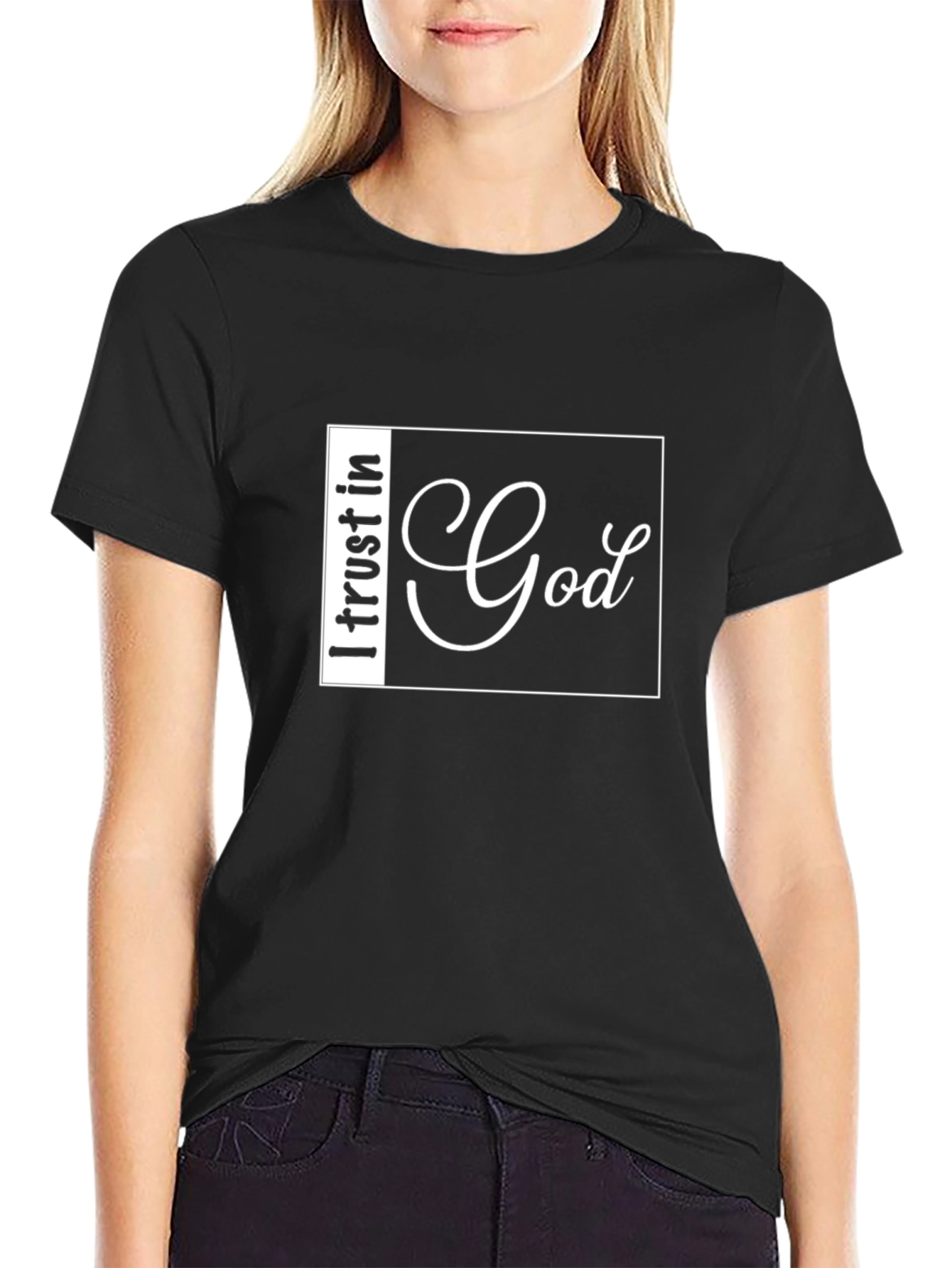 I Trust In God Black Graphic Tee