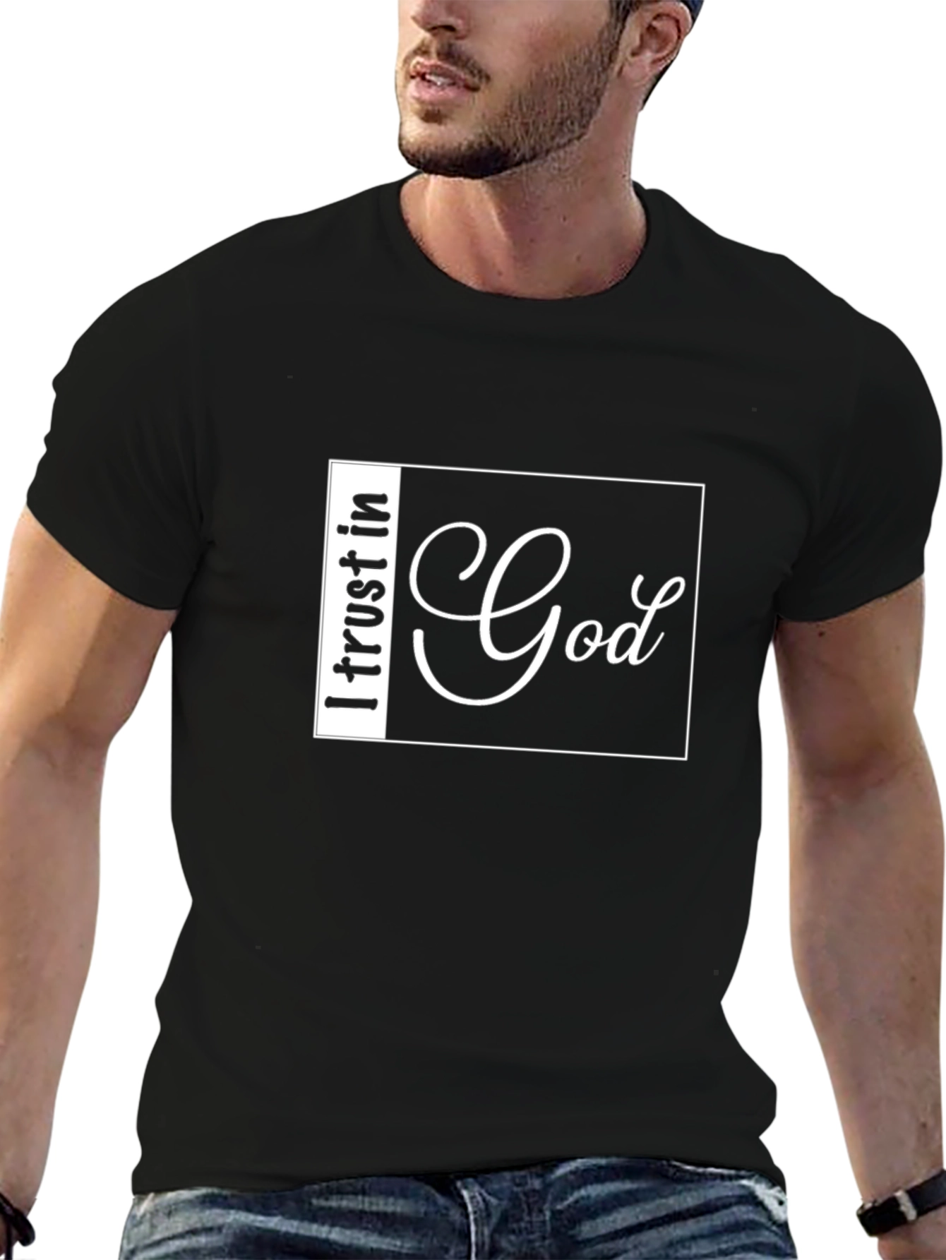 I Trust In God Black Graphic Tee
