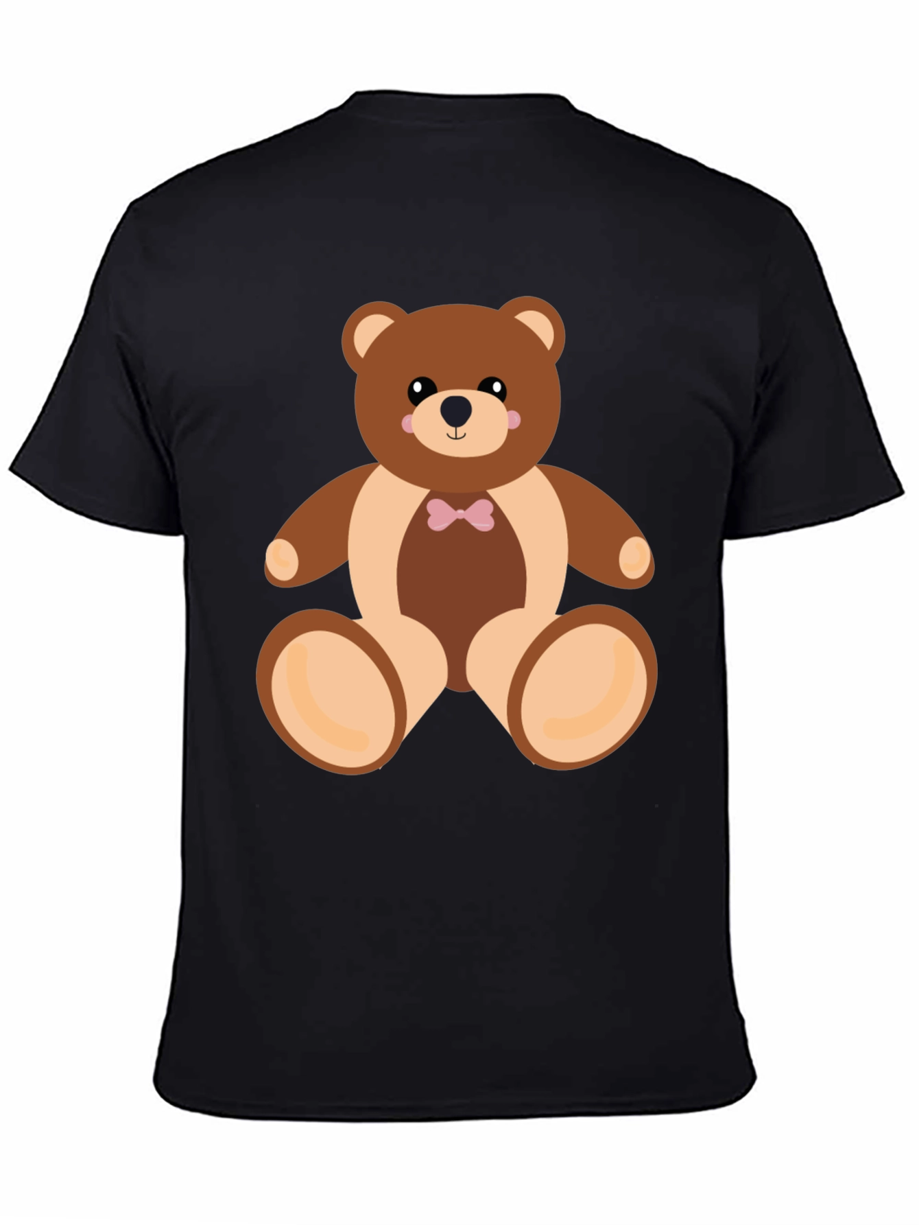Mens Black Teddy Bear Graphic T-Shirt