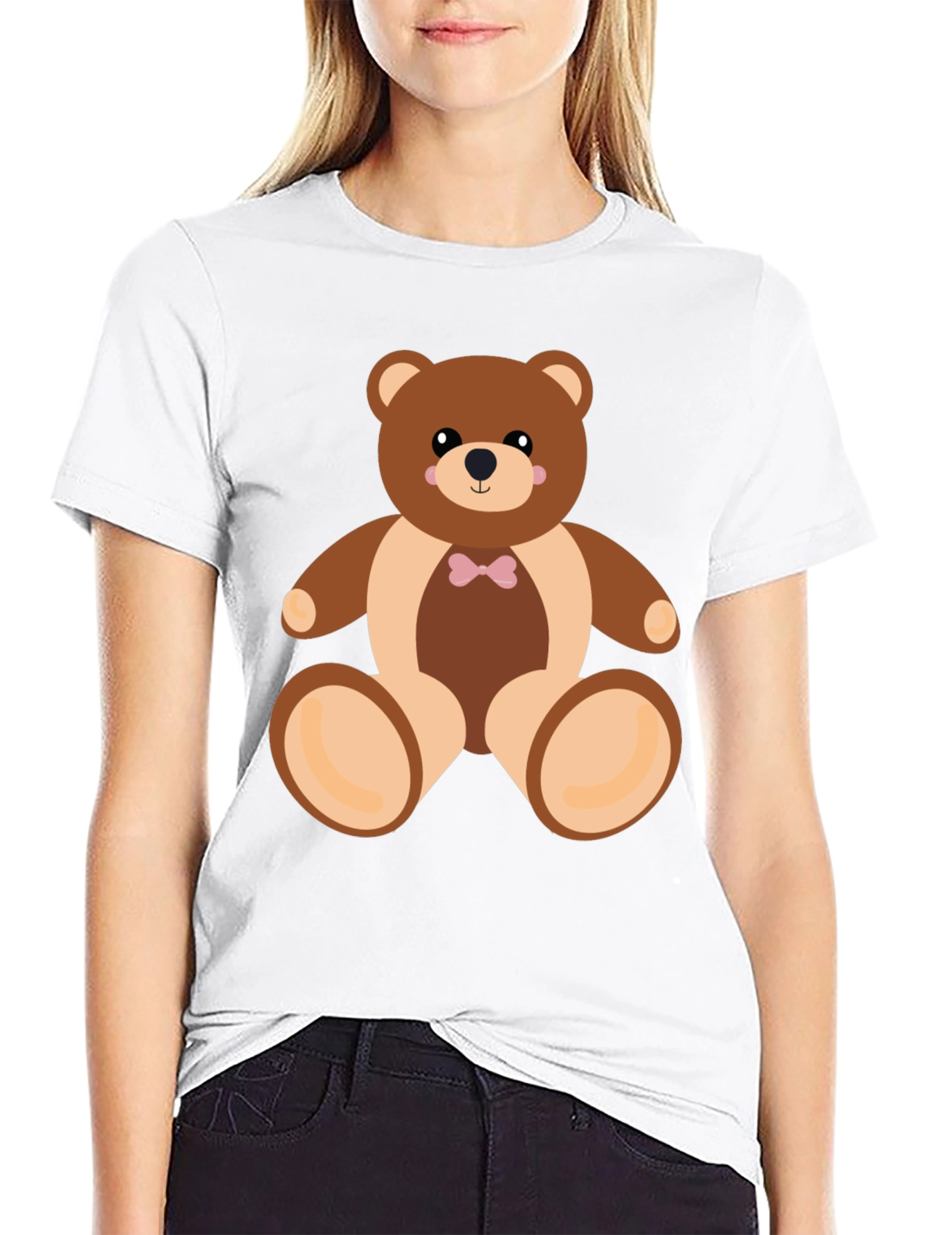 Mens Black Teddy Bear Graphic T-Shirt