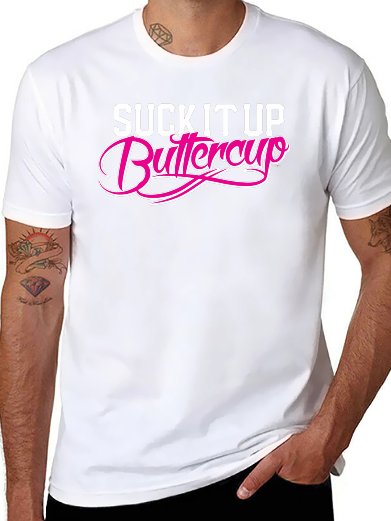 Suck It Up Buttercup Graphic Tee - Black