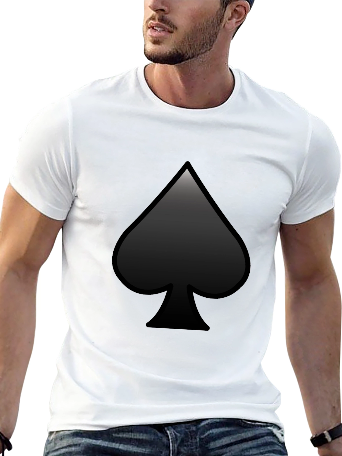 Mens Black Spade Graphic T-Shirt