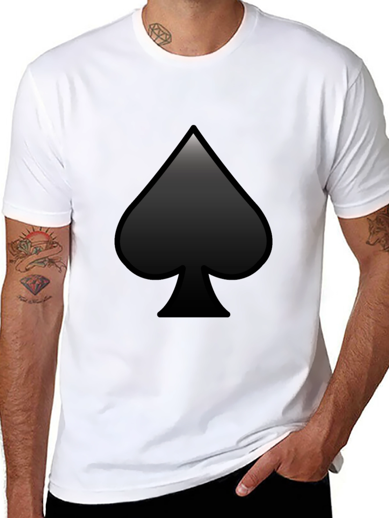 Mens Black Spade Graphic T-Shirt