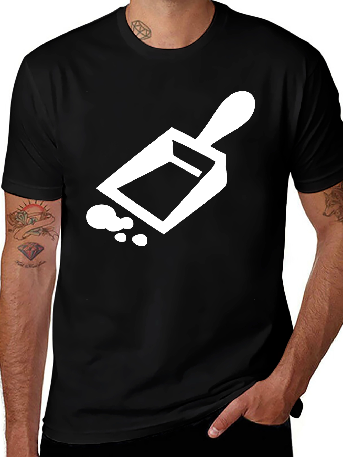Modern Graphic Tee - White Rolling Pin Design
