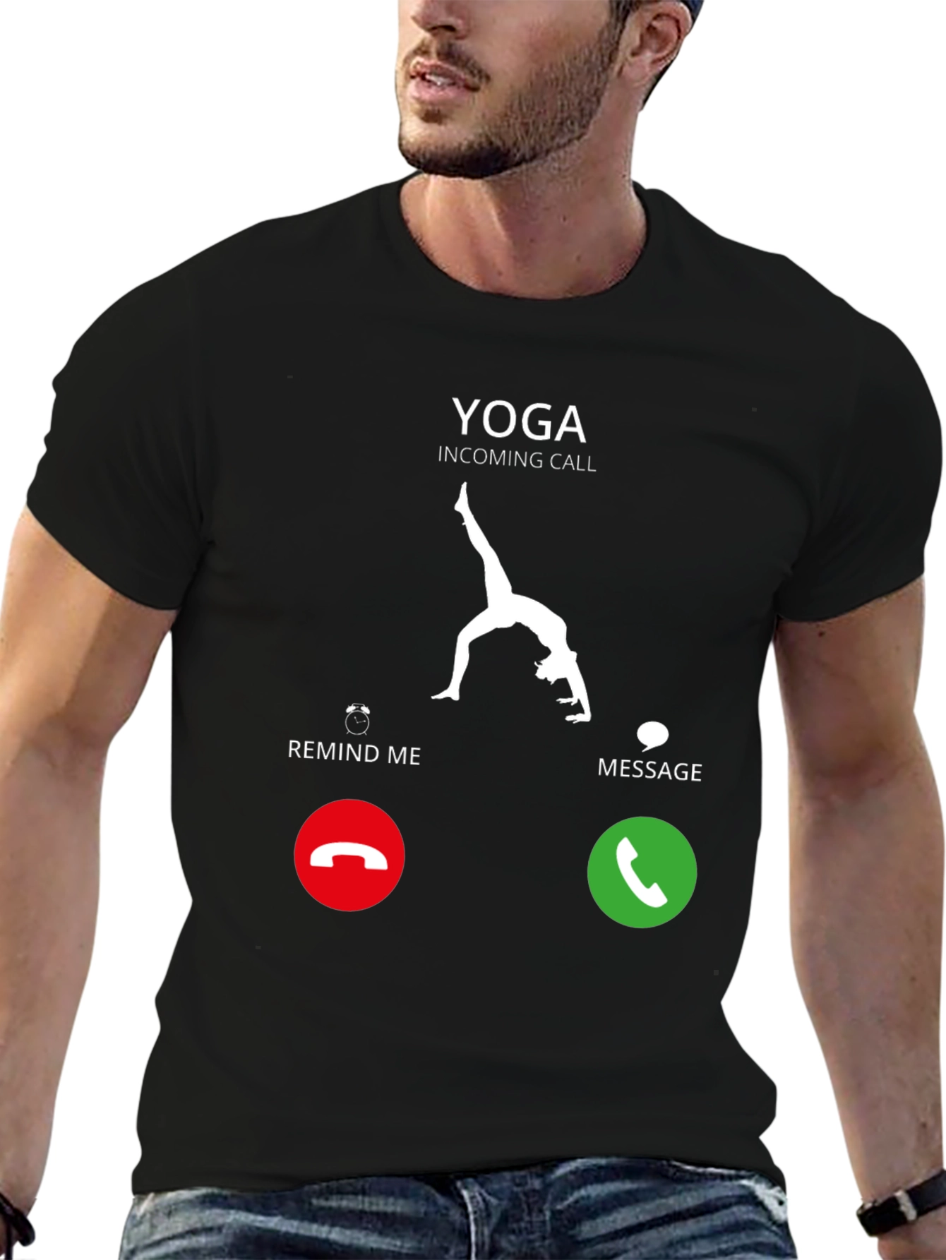 Yoga Incoming Call Funny Graphic T-Shirt