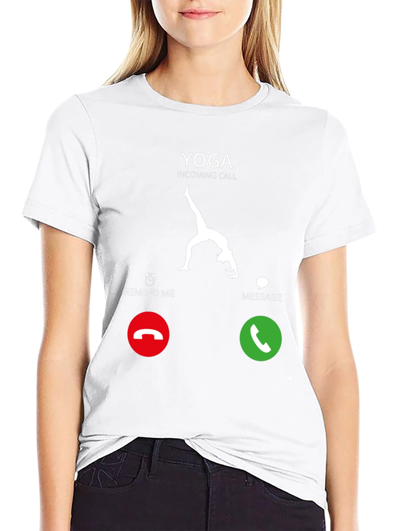 Yoga Incoming Call Funny Graphic T-Shirt