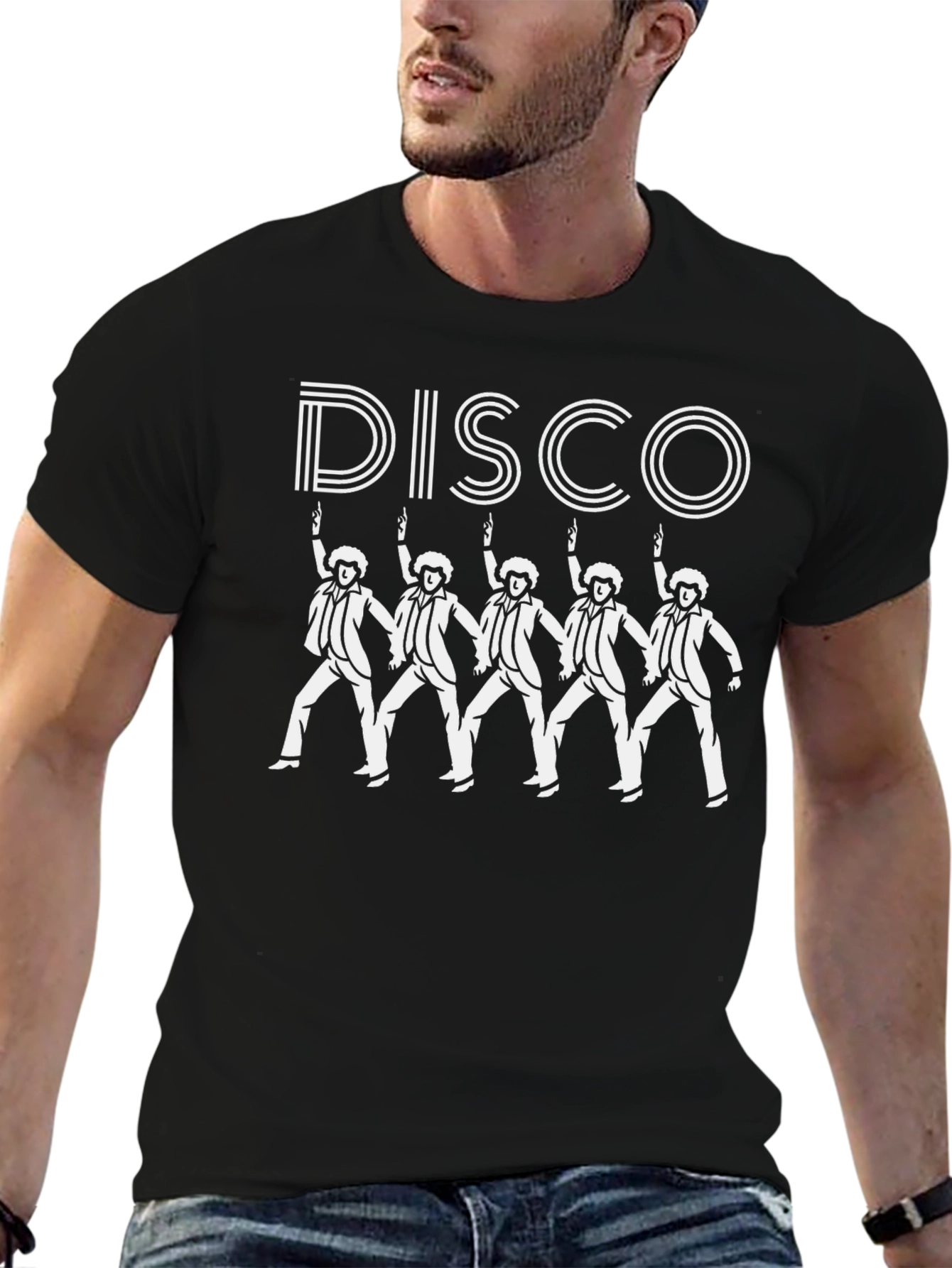 Retro Disco Dancer T-Shirt - Black Cotton Tee