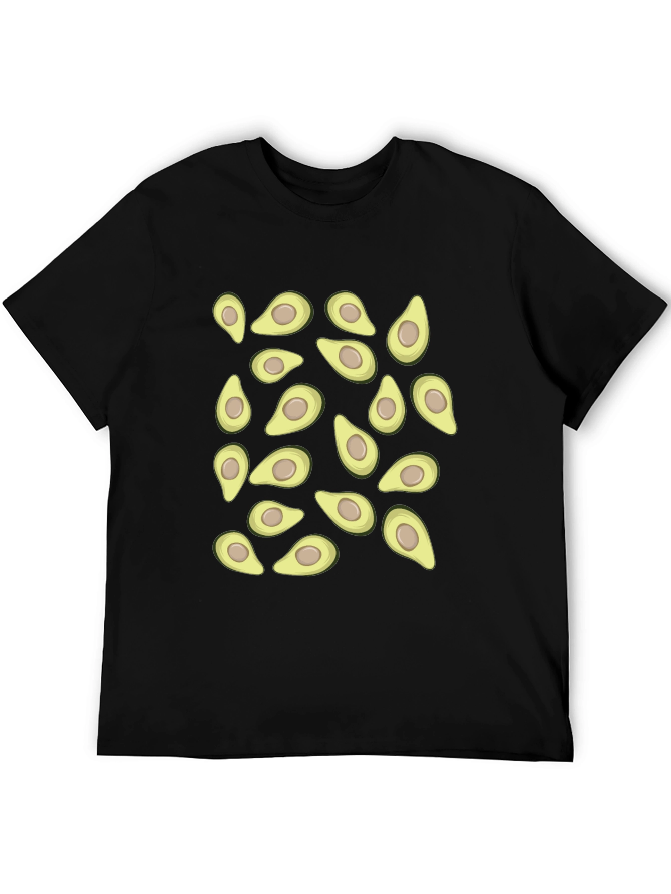 Avocado Pattern Black T-Shirt