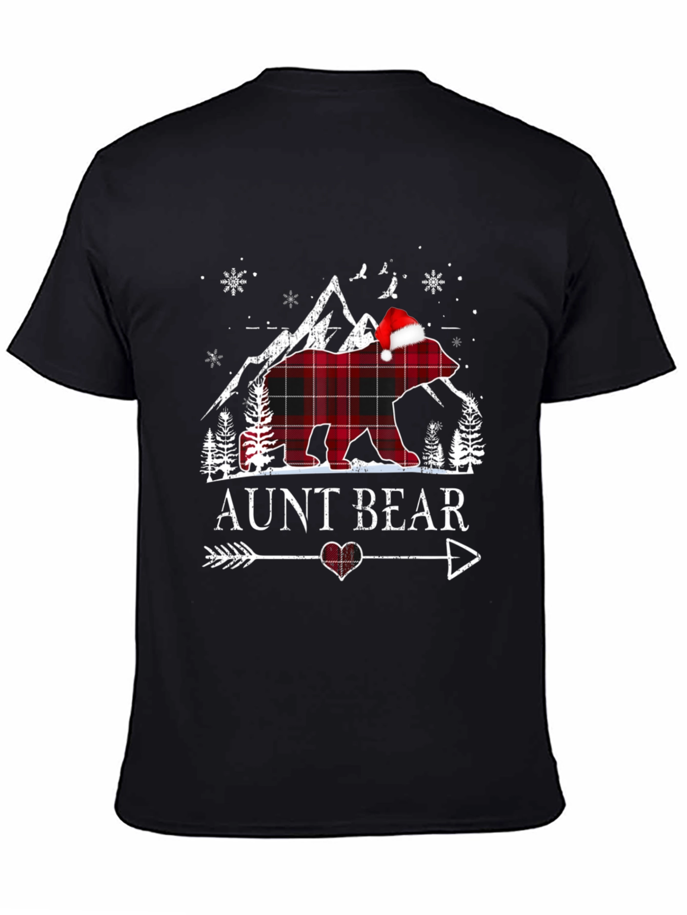 Aunt Bear Plaid Christmas T-Shirt