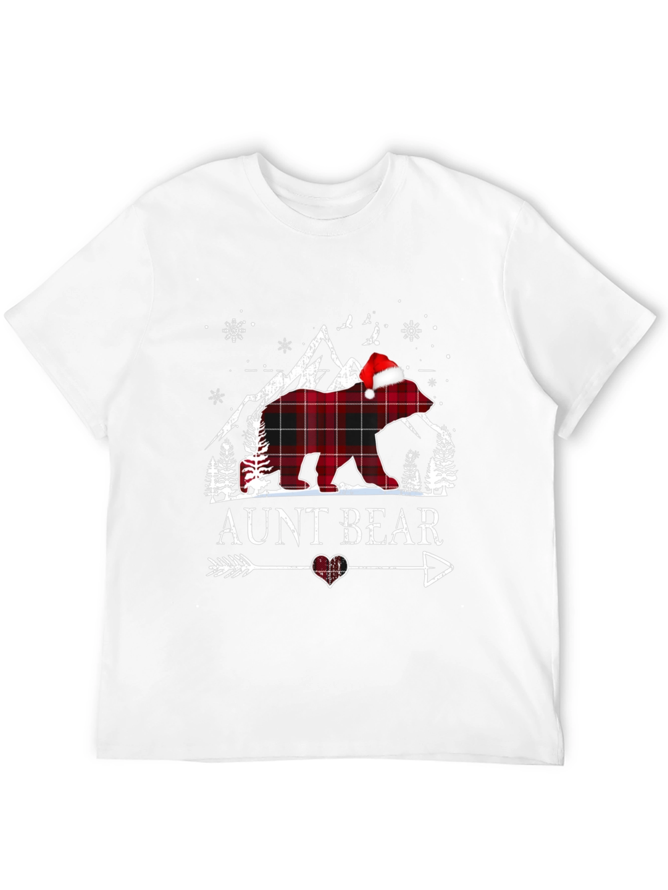 Aunt Bear Plaid Christmas T-Shirt