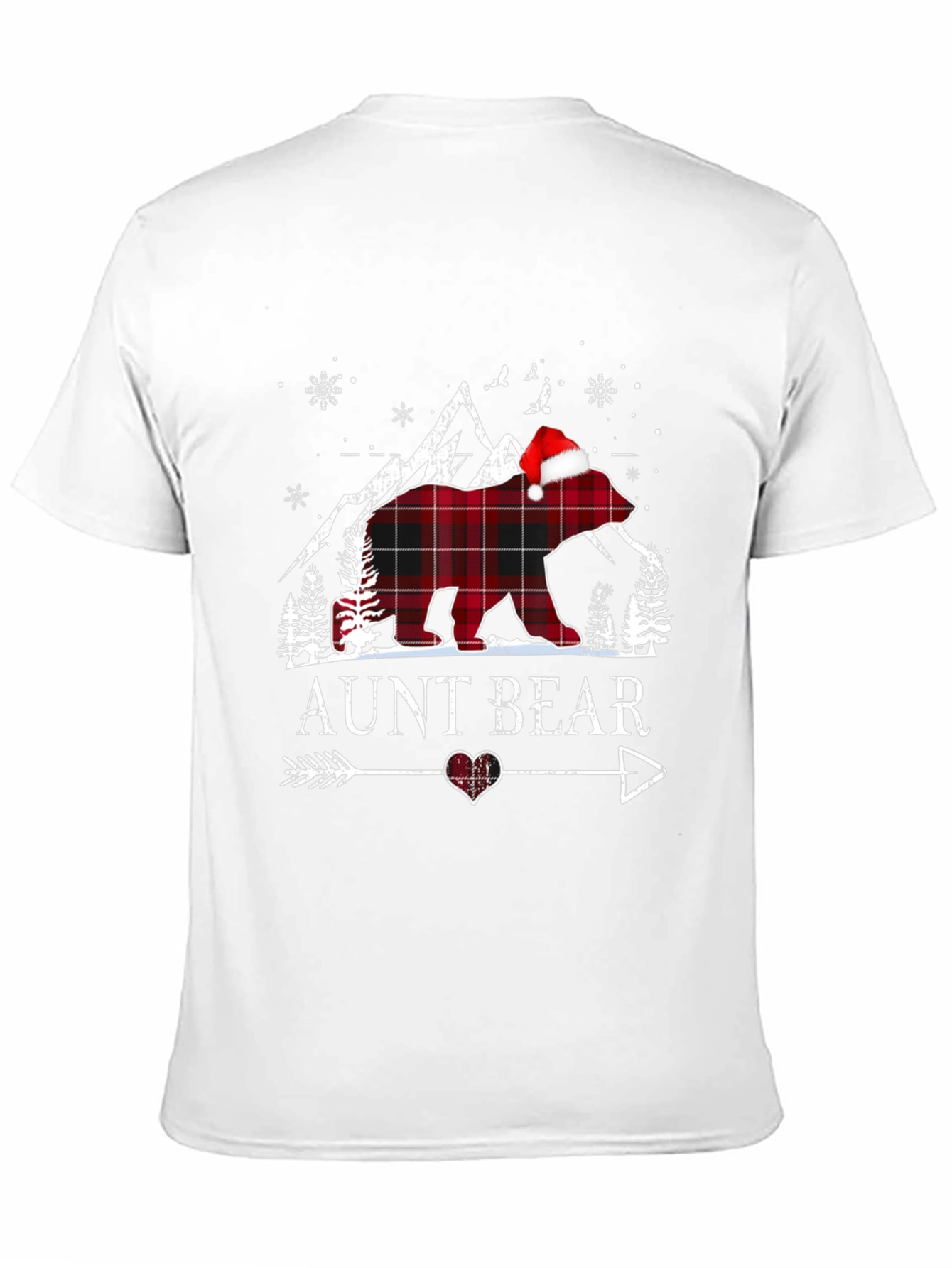 Aunt Bear Plaid Christmas T-Shirt