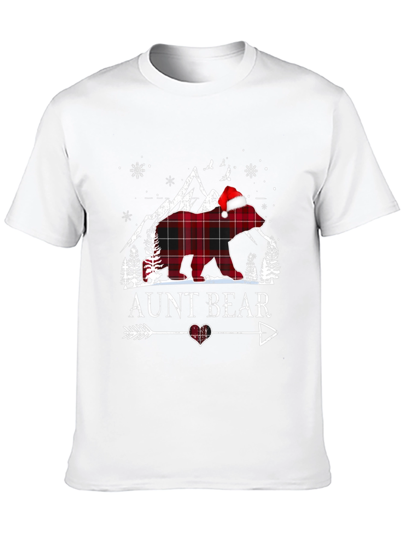 Aunt Bear Plaid Christmas T-Shirt