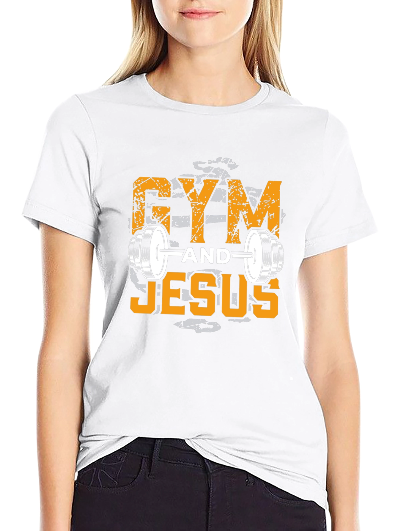 Gym and Jesus Graphic T-Shirt