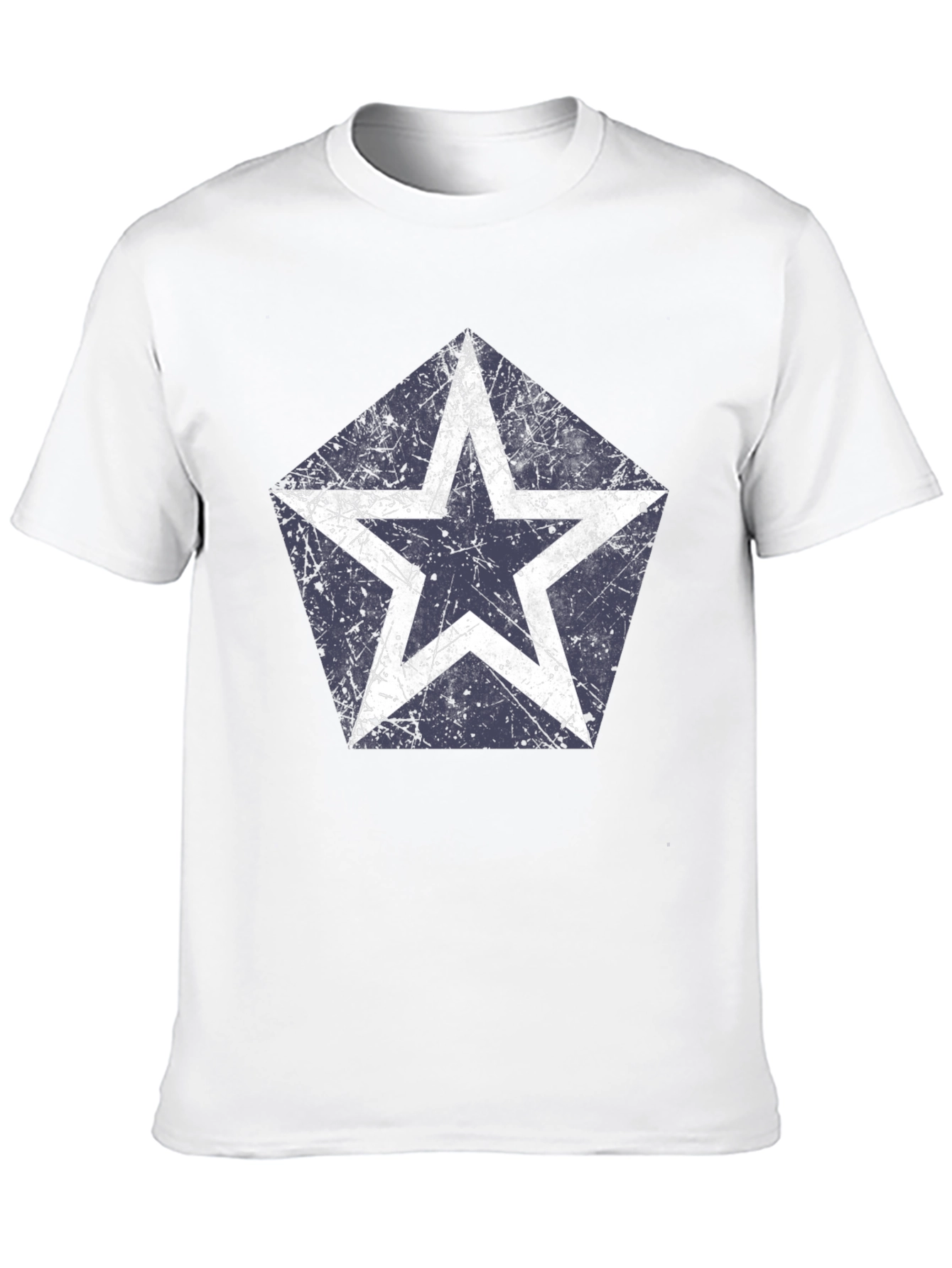 Distressed Star Graphic T-Shirt - Casual Style