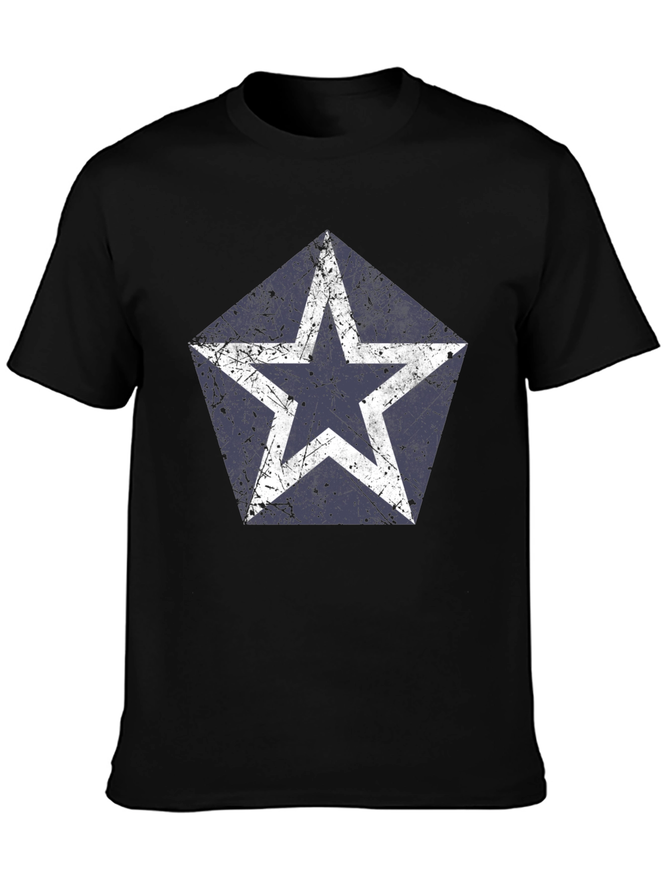 Distressed Star Graphic T-Shirt - Casual Style
