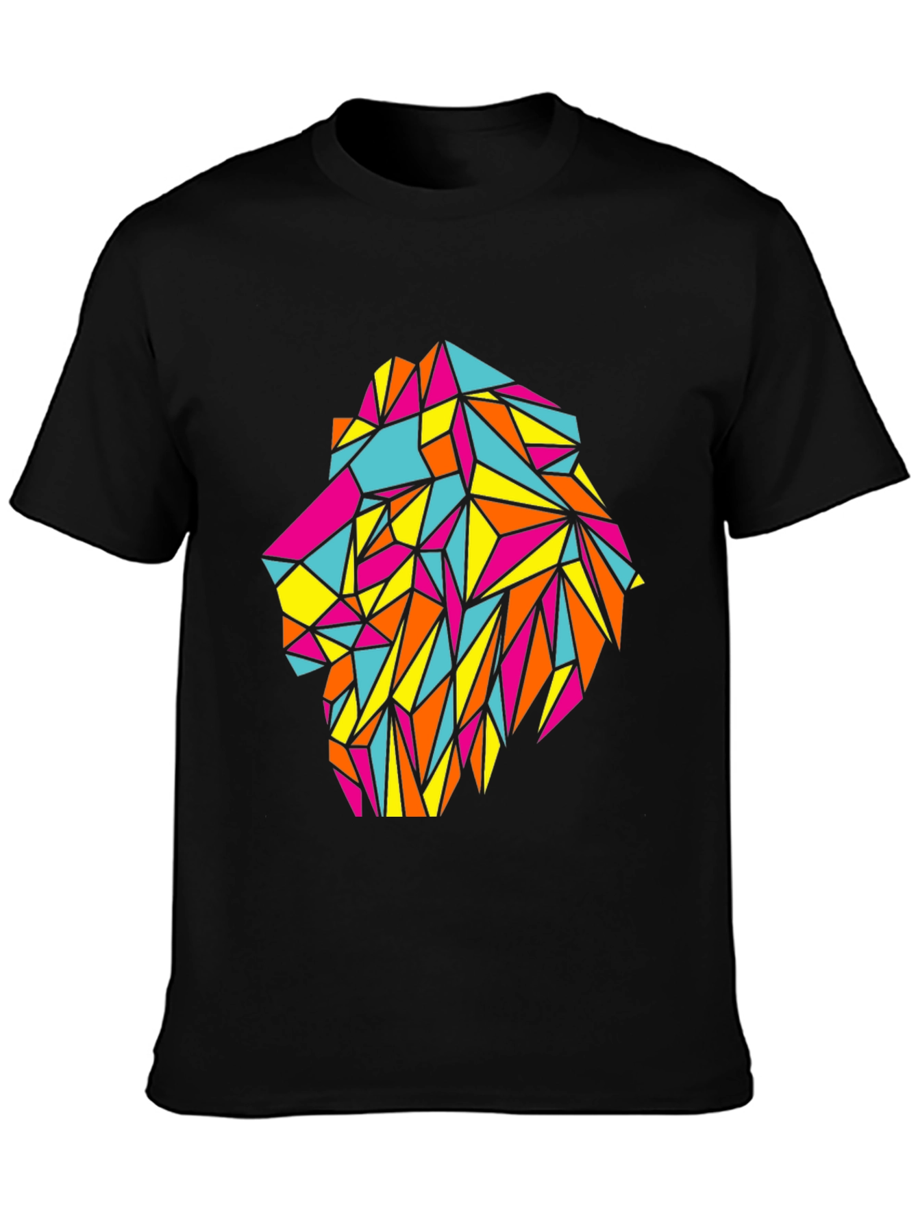 Geometric Lion Head T-Shirt - Bold Graphic Tee