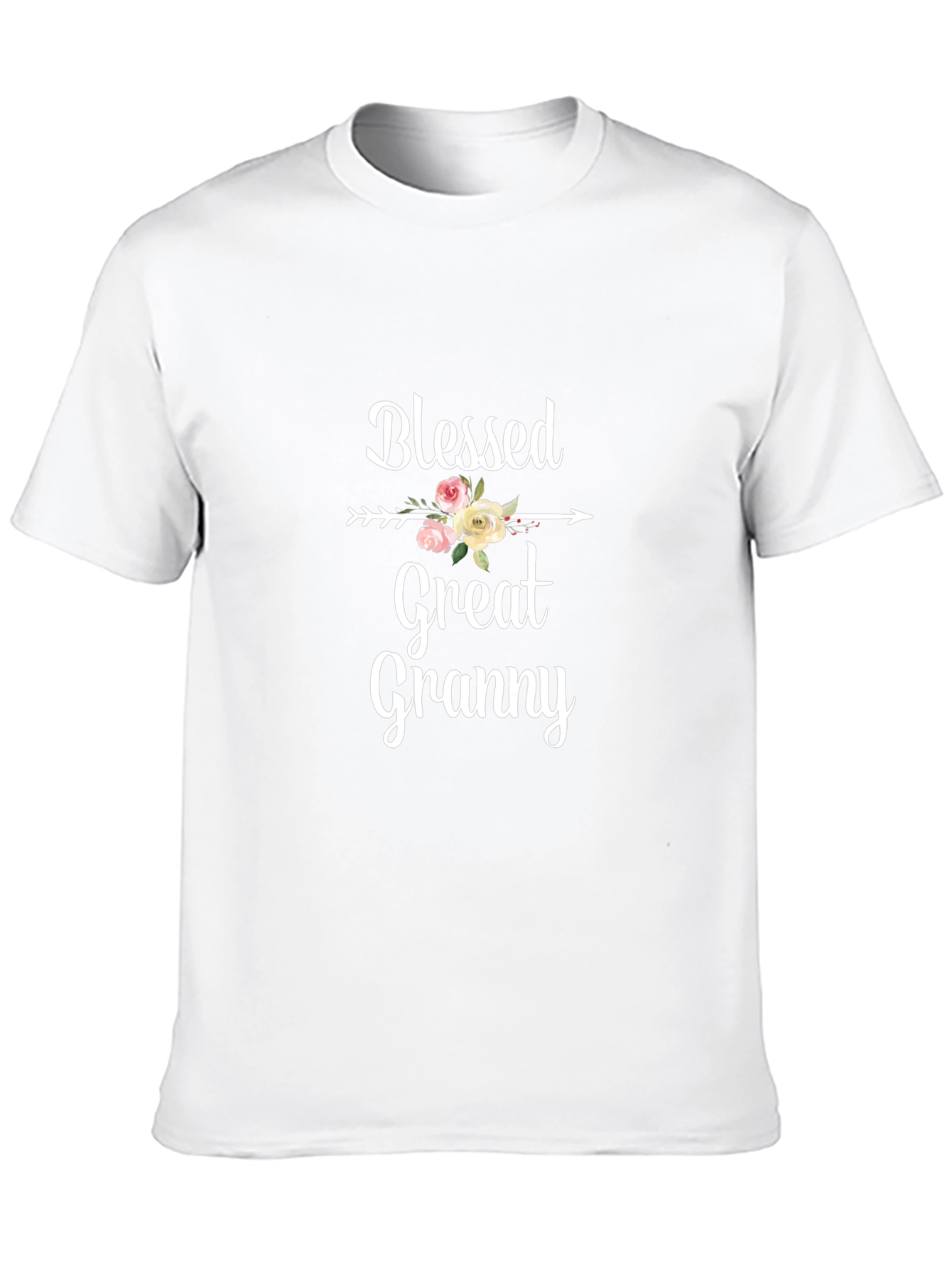 Blessed Great Granny Floral Arrow Graphic T-Shirt