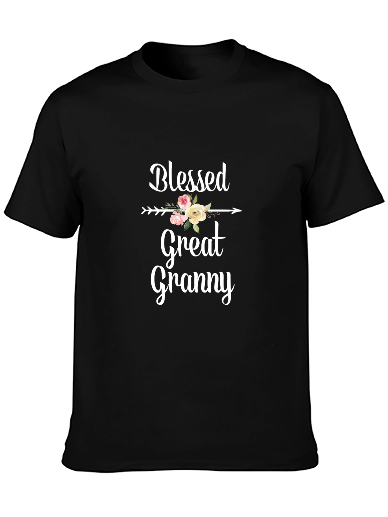 Blessed Great Granny Floral Arrow Graphic T-Shirt