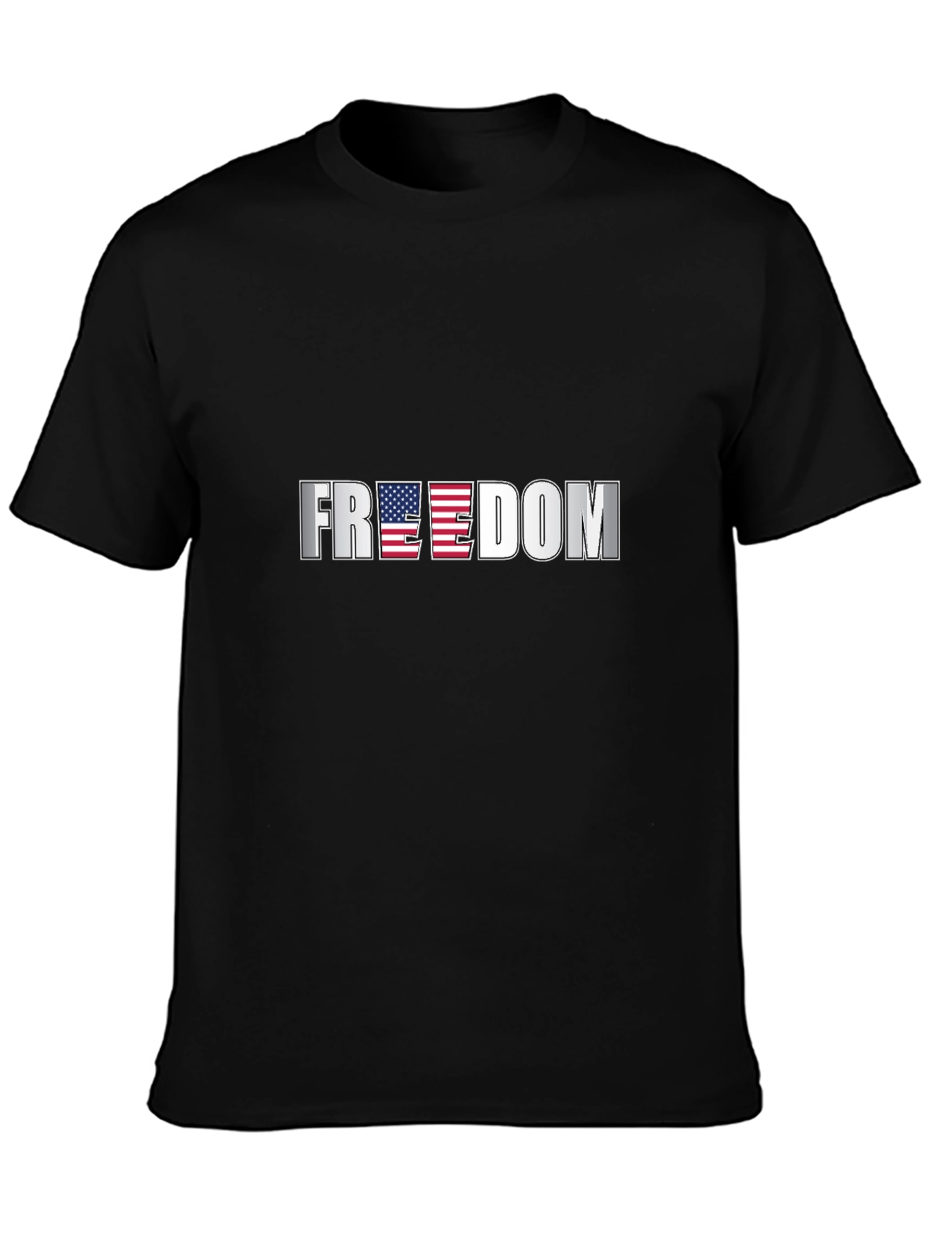 Freedom USA Flag Graphic Black T-Shirt