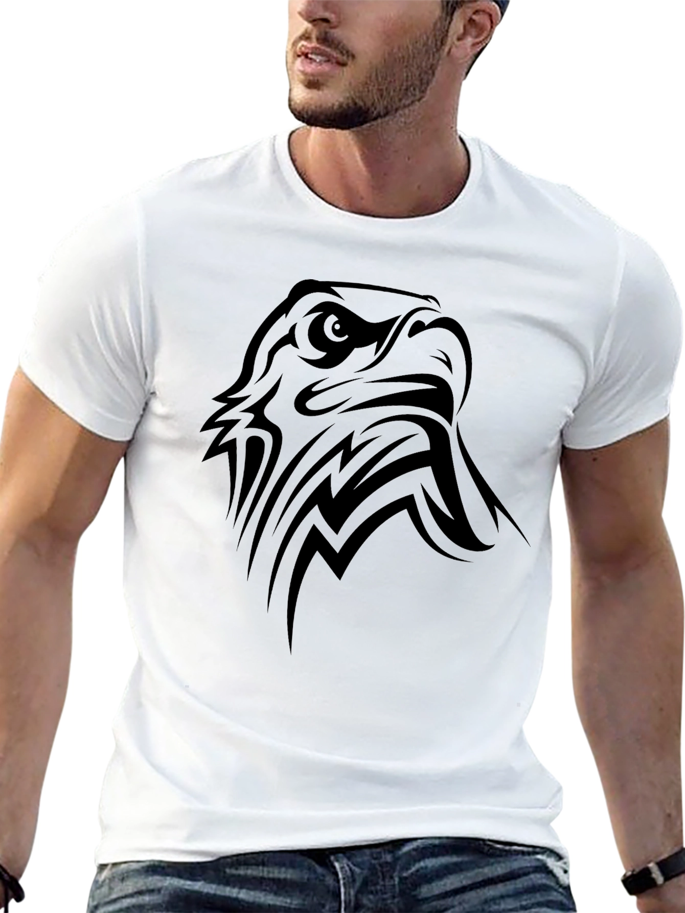 Mens Black Eagle Graphic Tee - Stylish Casual Wear
