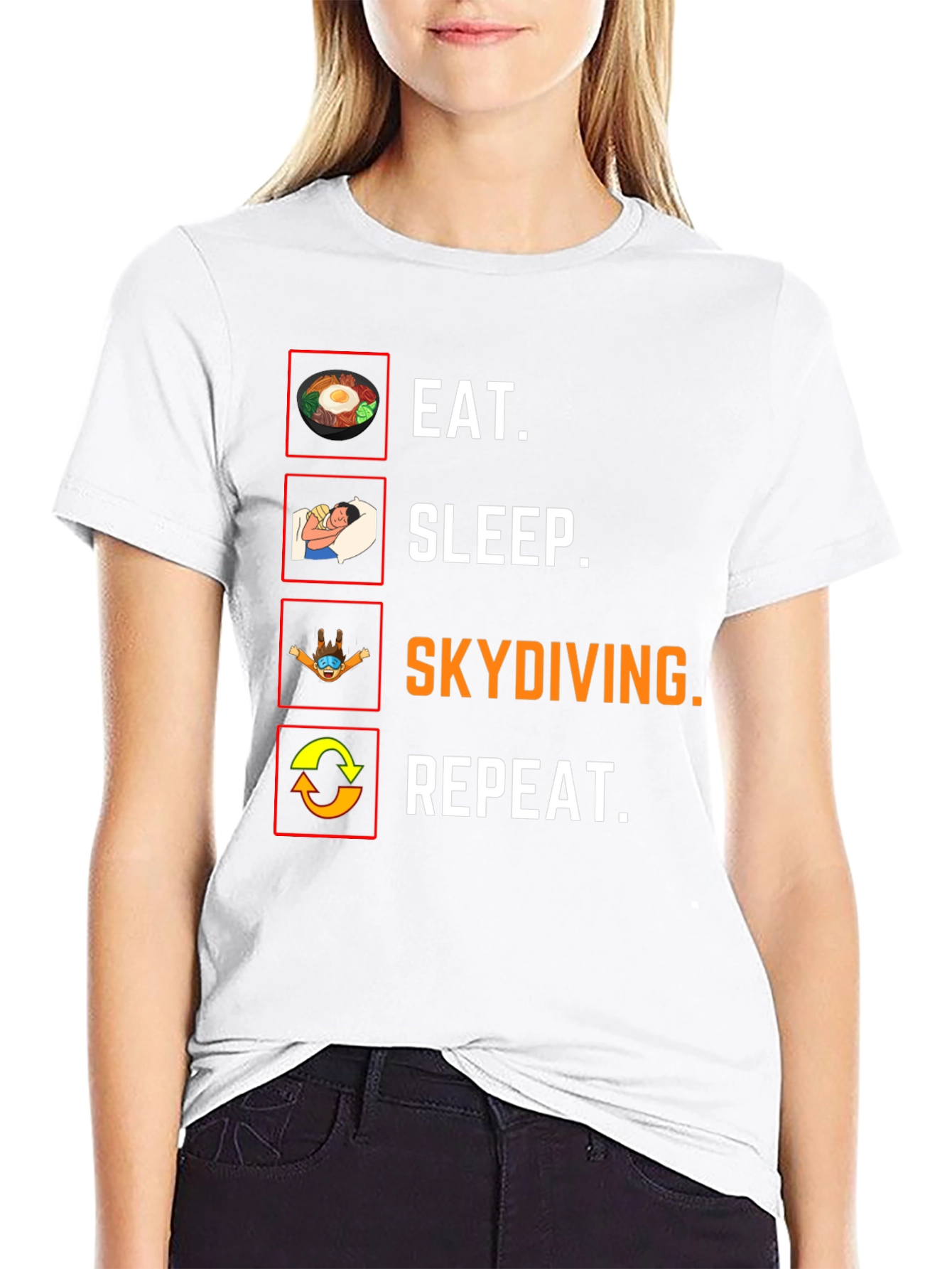 Eat Sleep Skydiving Repeat Funny T-Shirt