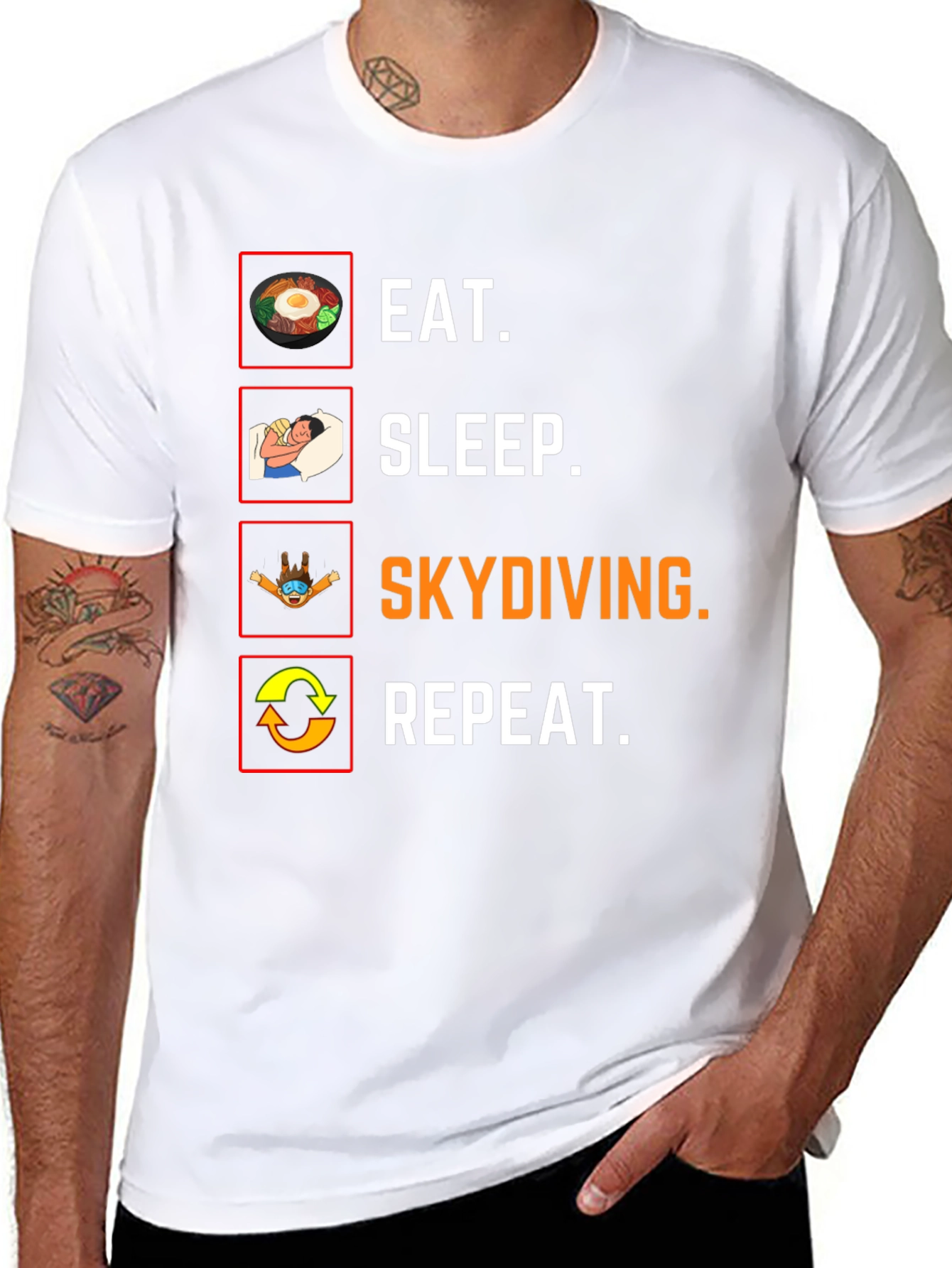 Eat Sleep Skydiving Repeat Funny T-Shirt