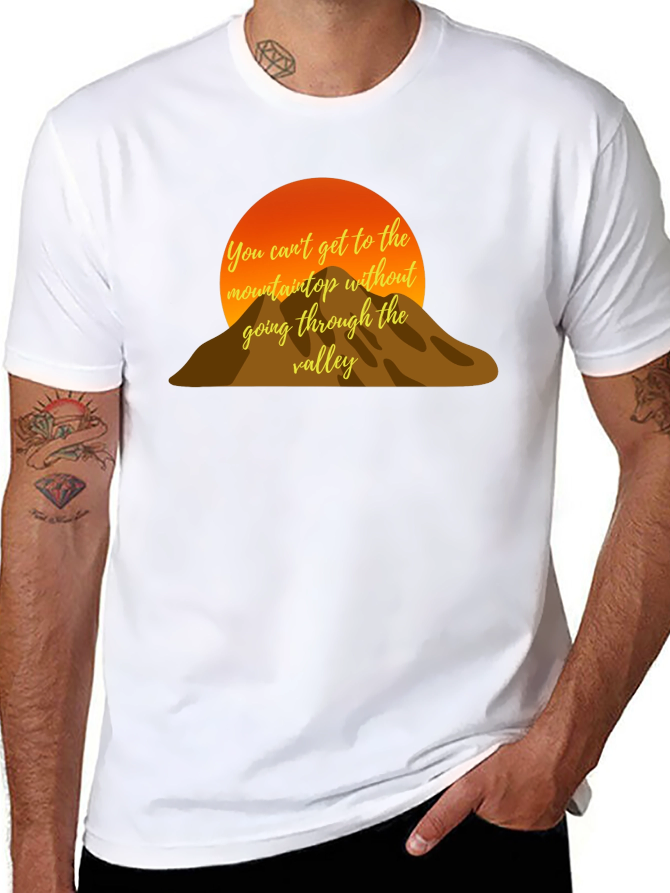Motivational Mountain Sunset Graphic T-Shirt