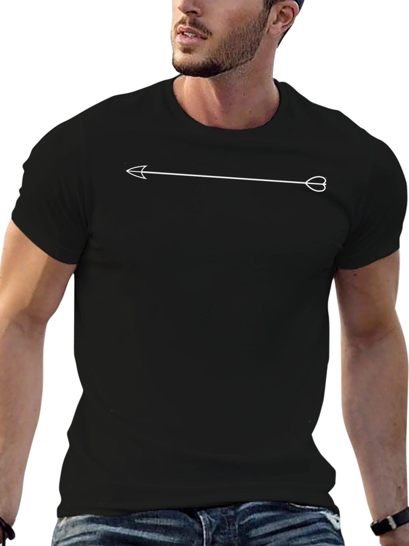 Arrow Heart Graphic Black T-Shirt