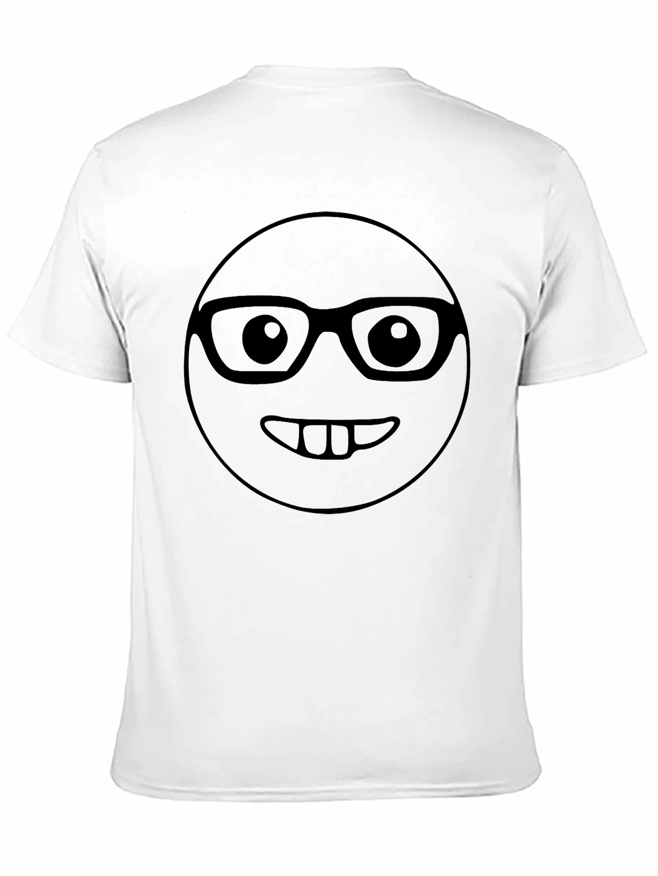 Funny Geek Emoji Graphic T-Shirt - Black
