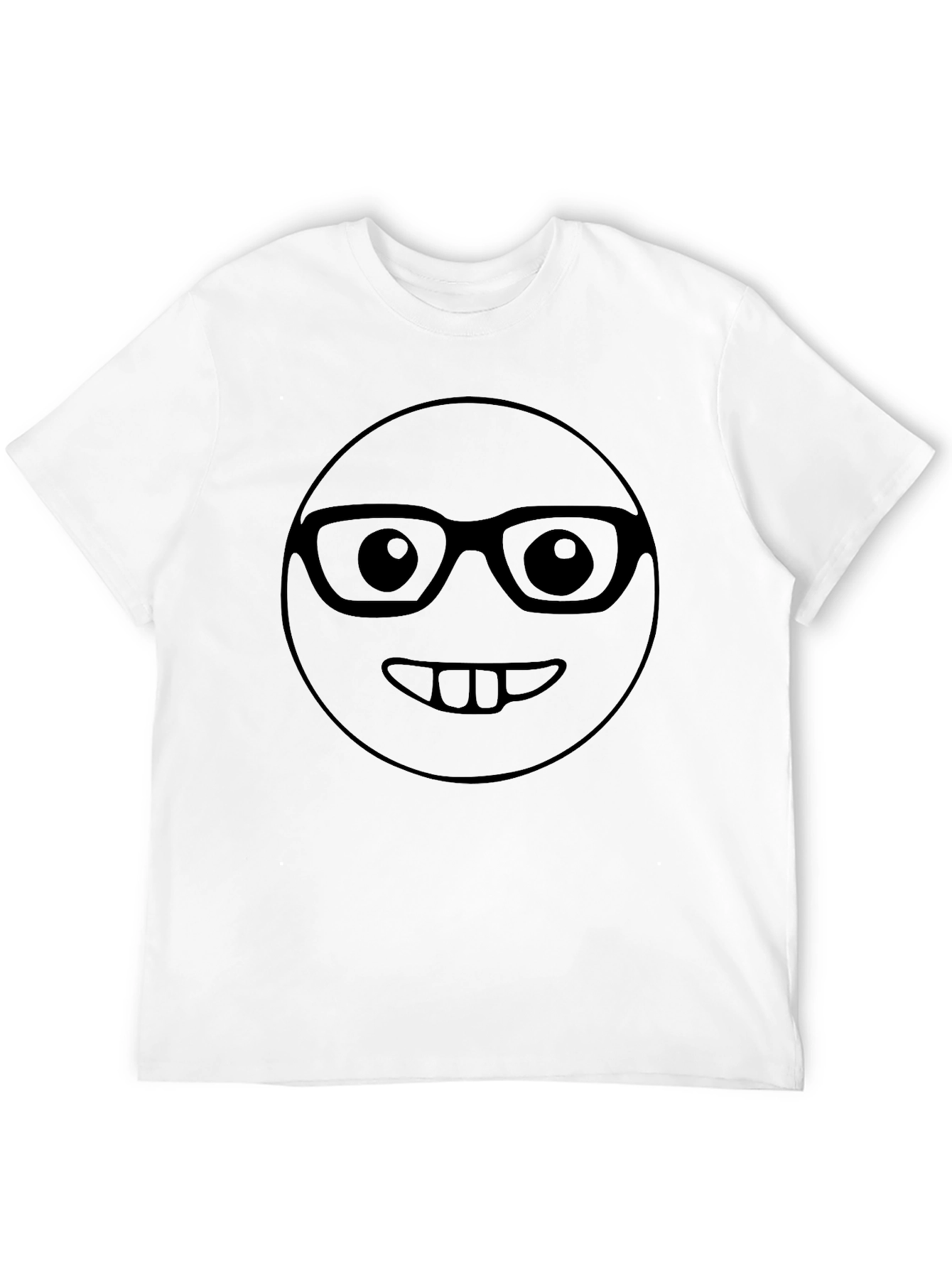 Funny Geek Emoji Graphic T-Shirt - Black