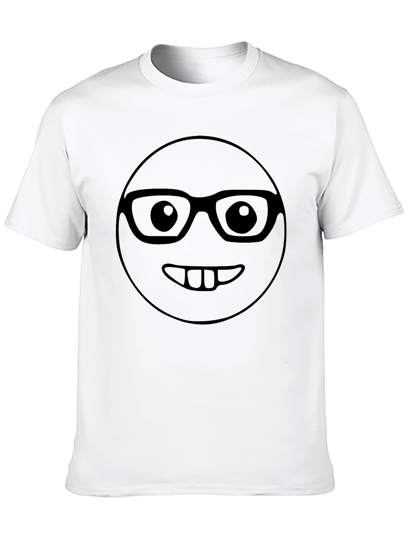 Funny Geek Emoji Graphic T-Shirt - Black