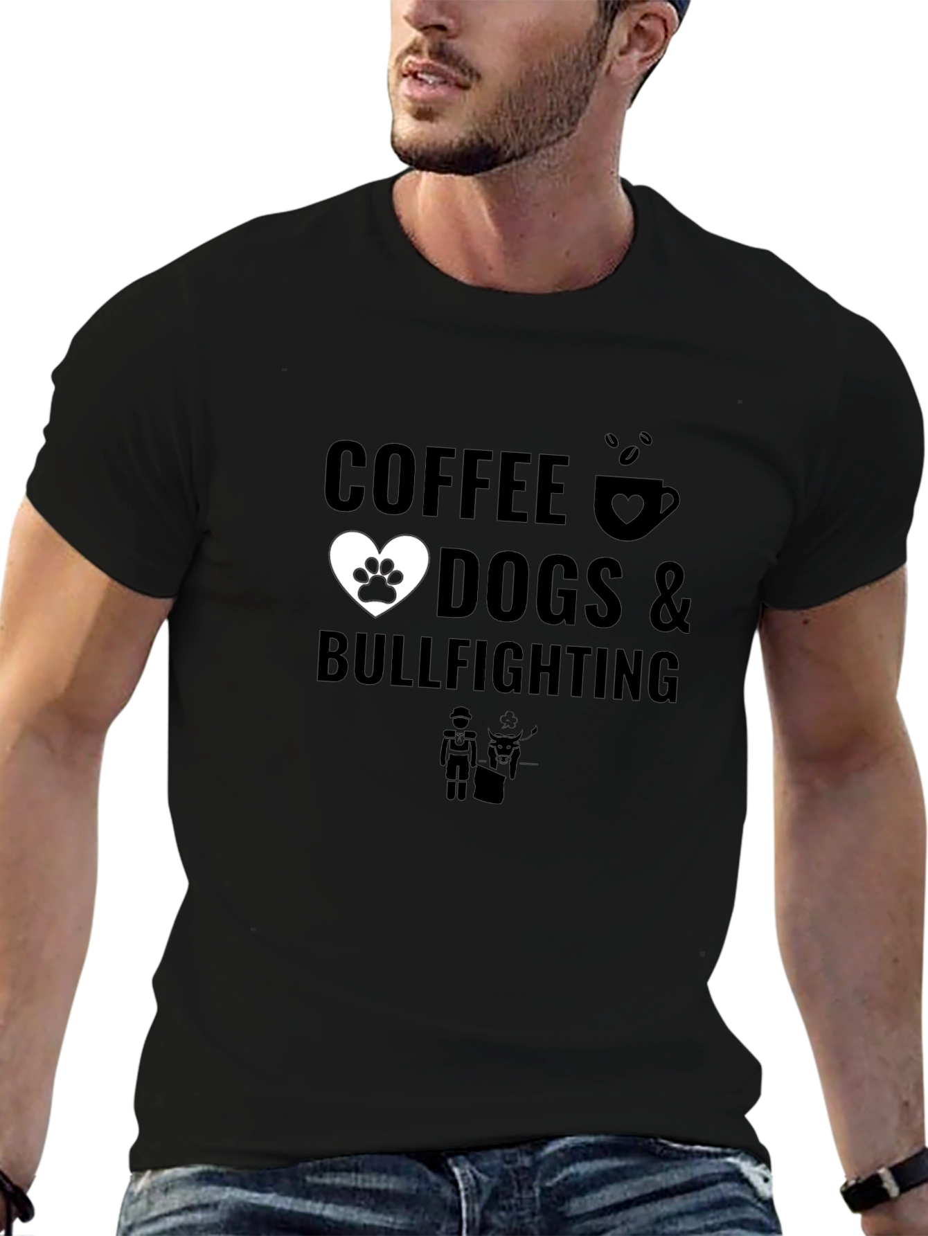 Coffee Dogs & Bullfighting Graphic T-Shirt