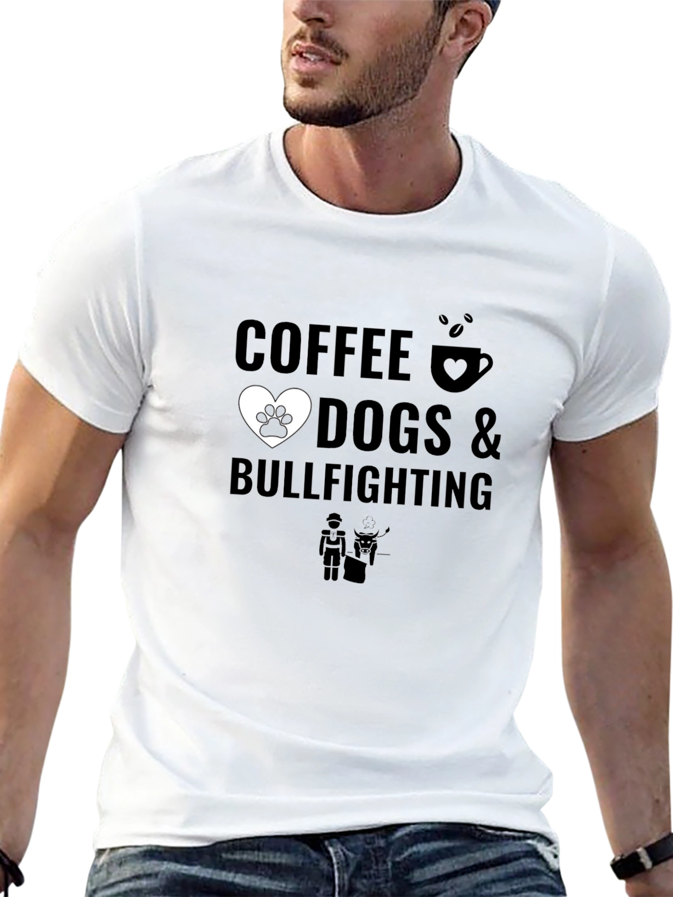 Coffee Dogs & Bullfighting Graphic T-Shirt