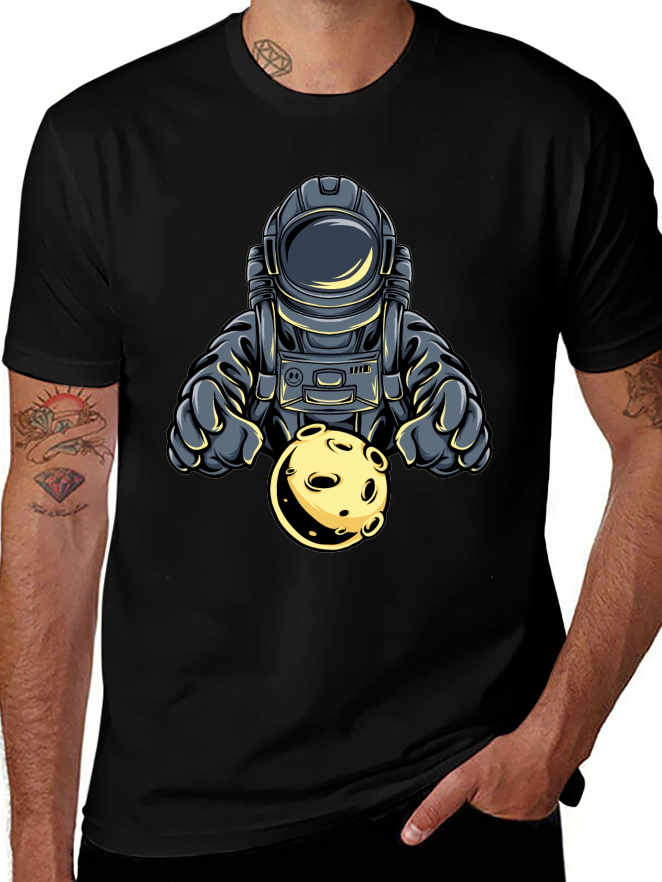 Astronaut Moon Graphic T-Shirt - Stylish Space Tee